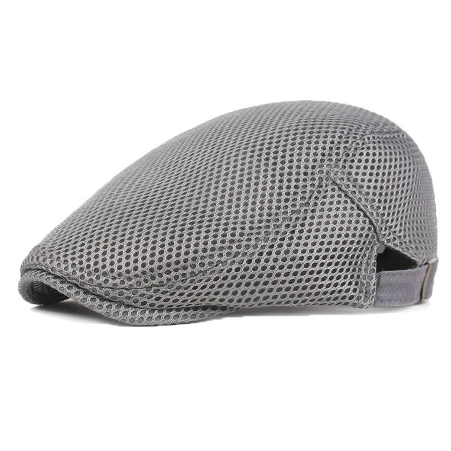 LuxusKollektion Schiebermütze Sonnenhut Barett Schiebermütze Mesh Herren Damen Einheitsgröße 2-Grau