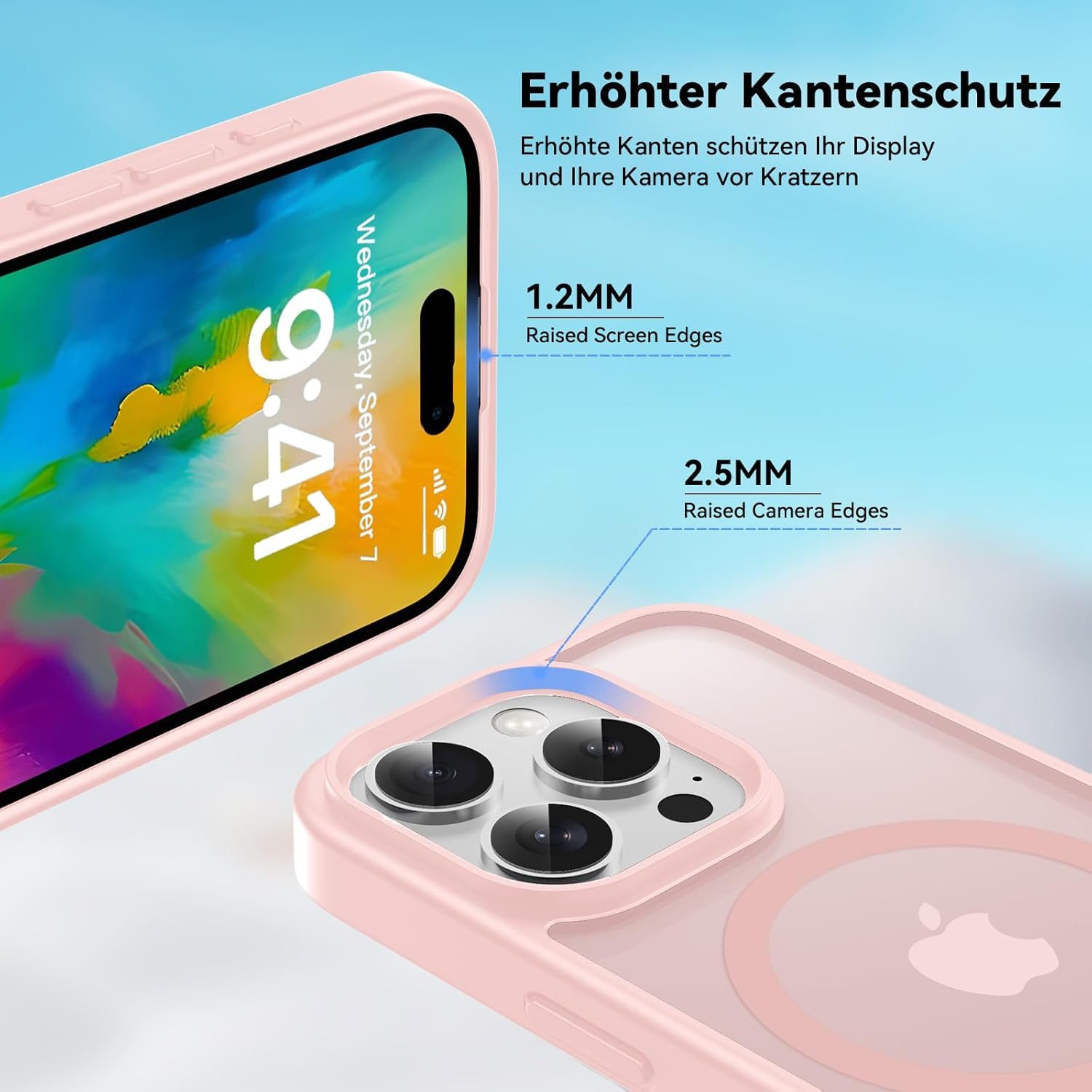 Widmann-Shop Smartphone-Hülle Handyhülle MagSafe für Apple iPhone 17 16 15 14 13 Pro Max Cover Case, Hoher Schutz, viele Farben wählbar