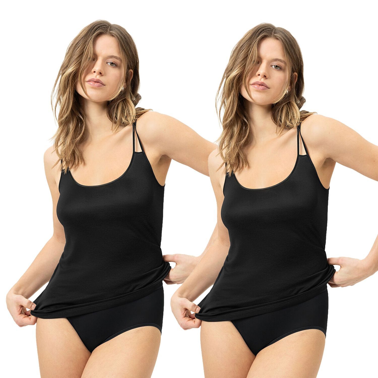 Mey Unterhemd EMOTION (Set, von LuriX zusammengestelltes Set aus original Mey-Einzelartikeln) Spaghetti‑Tops, nahtlos & kühlend im 2er SPARPACK