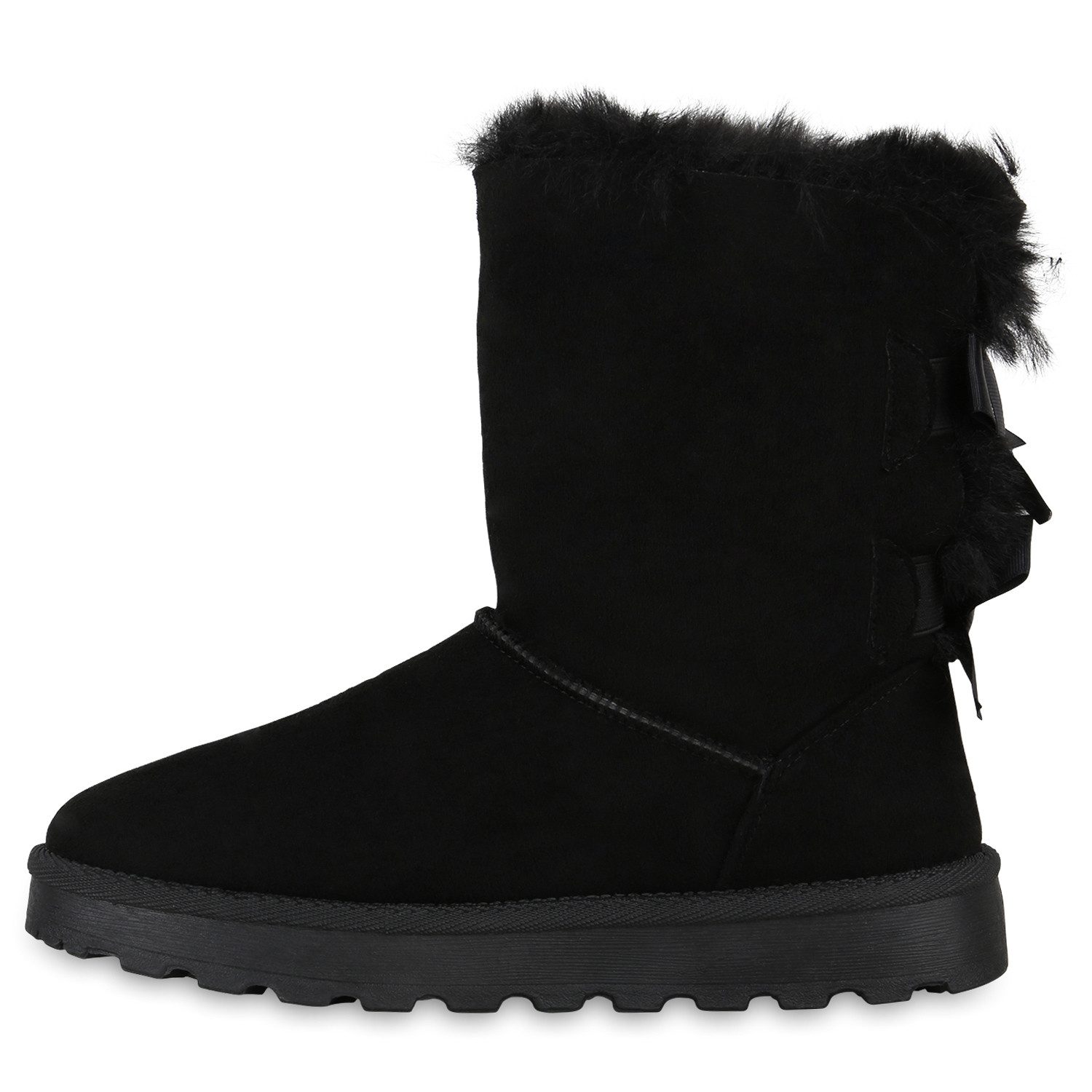 VAN HILL 839832 Winterstiefelette Damen Warm Gefütterte Winter Boots Stiefeletten Kunstfell