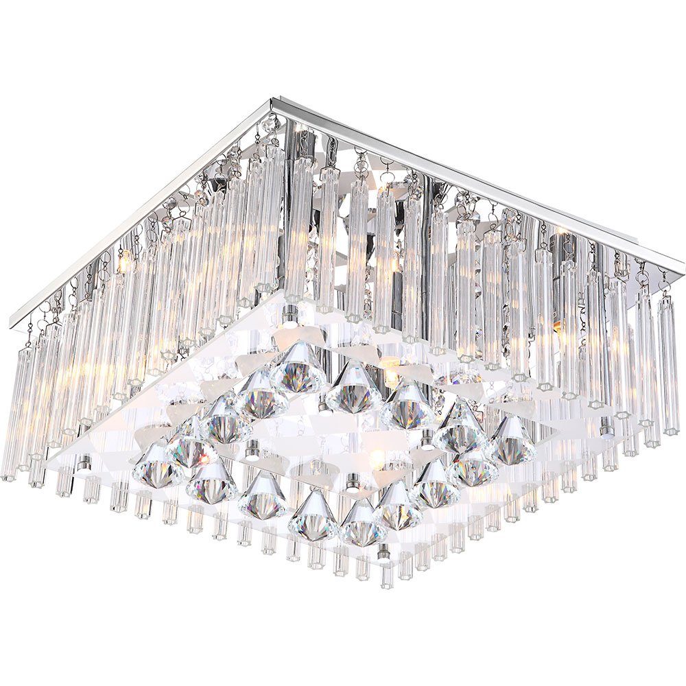 Kristalle Deckenleuchte, nicht Leuchtmittel Deckenleuchte inklusive, Deckenlampe klar Globo Wohnzimmerleuchte