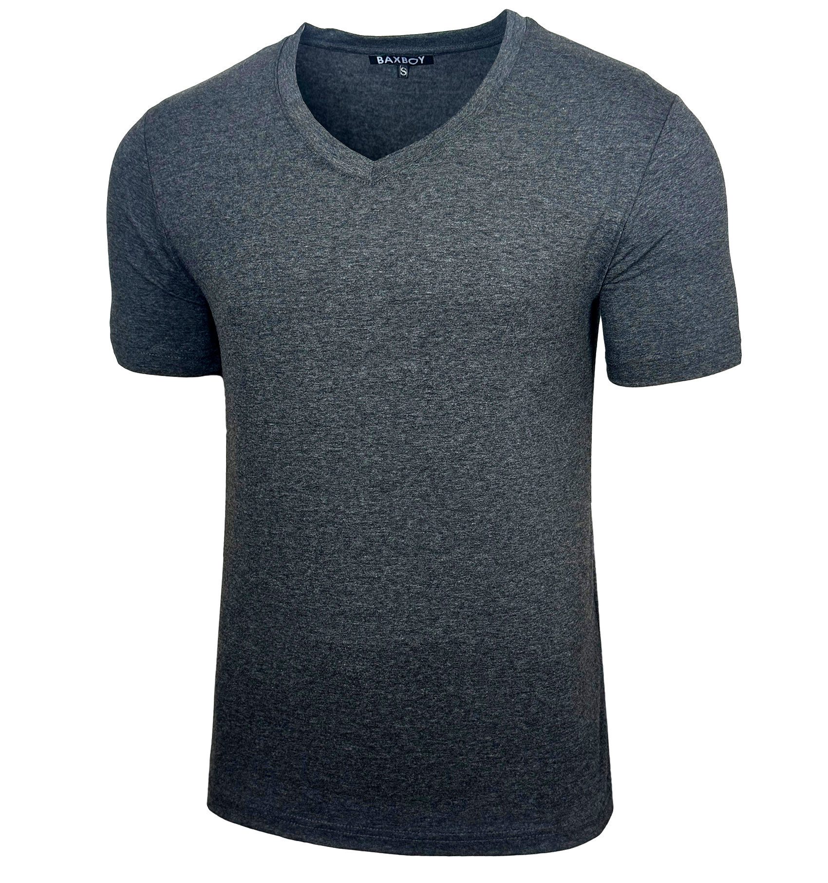 Baxboy T-Shirt Baxboy tiefer V-Ausschnitt Uni günstig online kaufen