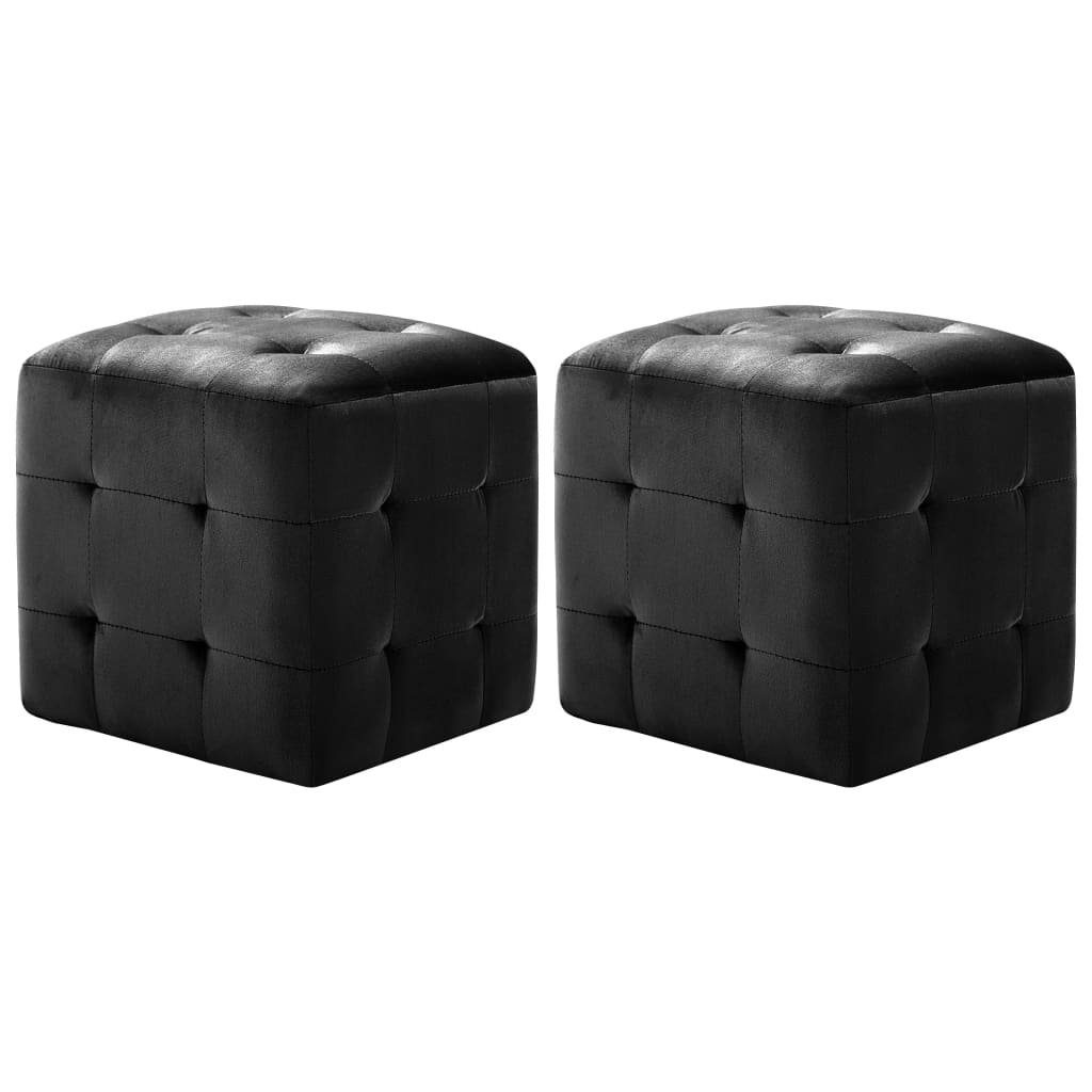 vidaXL Диван Pouf 2 Stk. Schwarz 30x30x30 cm Samtstoff (1 St)