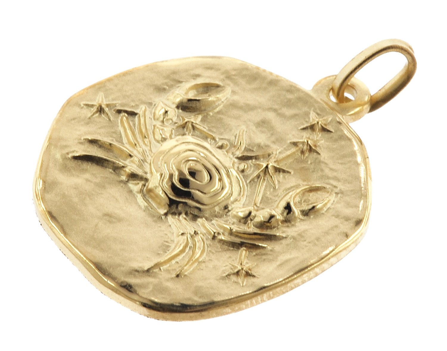 trendor Kette mit Anhänger Krebs Ø 20 mm Herren-Gold auf Silber