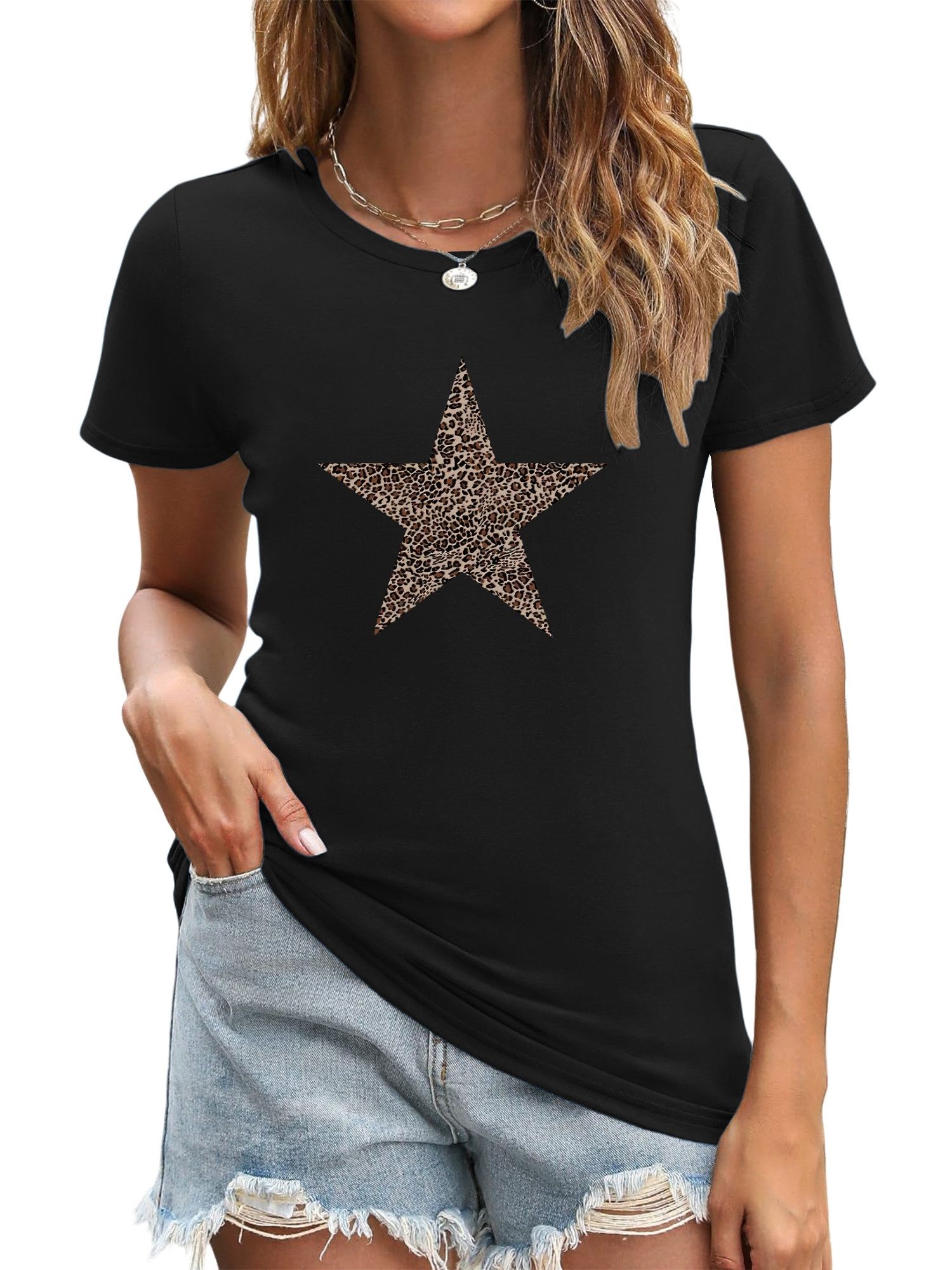PYL T-Shirt Damen bequemes Sommer Basic-Shirts günstig online kaufen