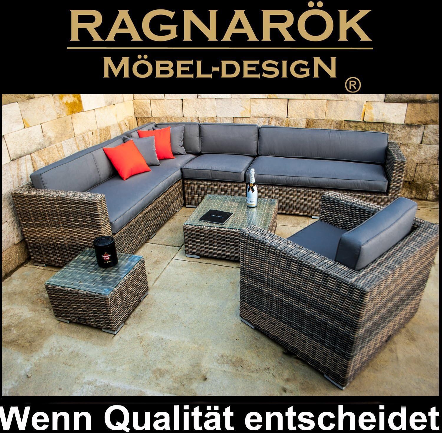 Ragnarök Möbel-Design Gartenlounge-Set Lounge Set Narvik, (Set, Ecklounge, günstig online kaufen
