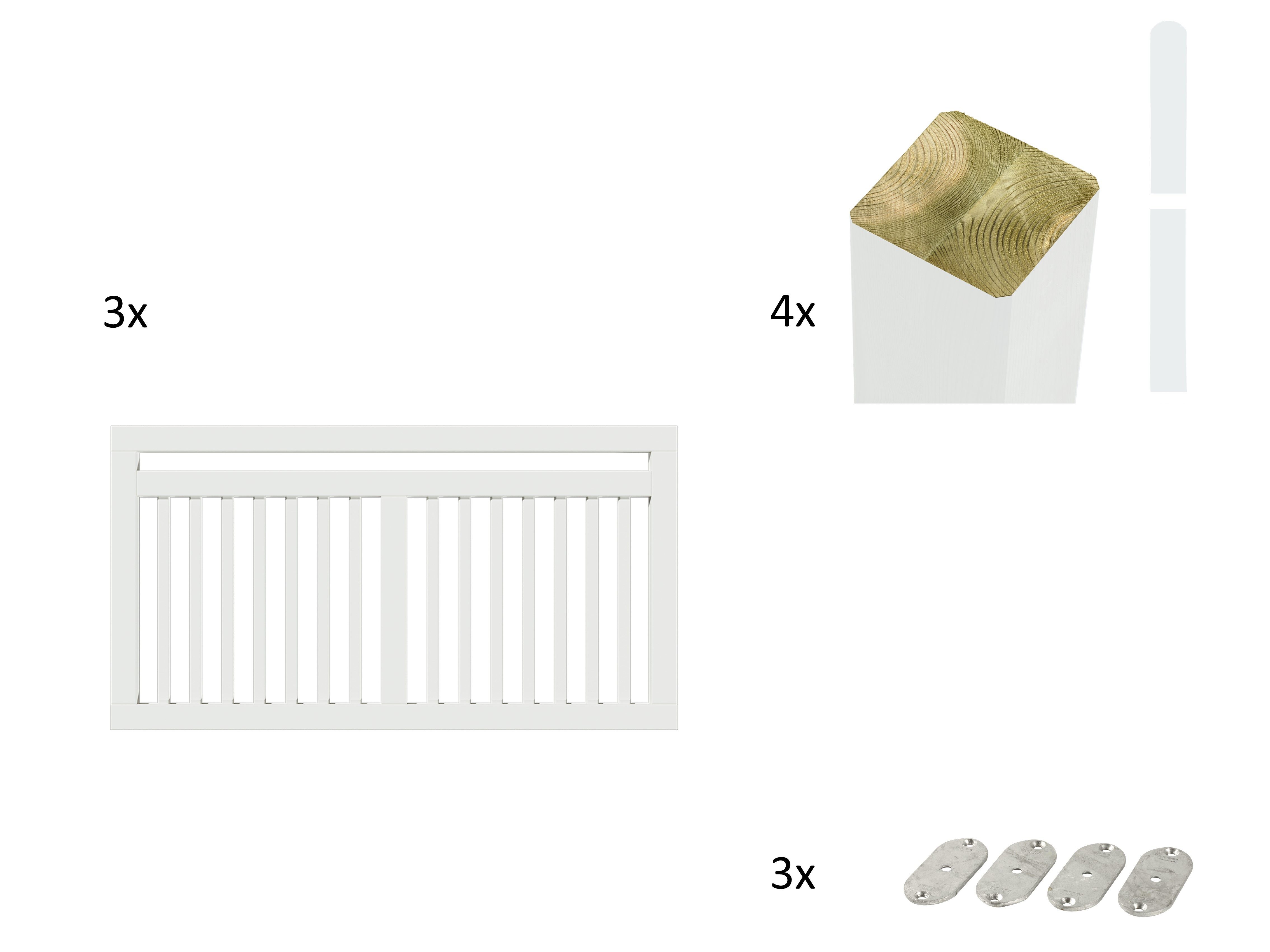 PLUS Gartenzaun Linea, (Set), Höhe: 80 cm, Gesamtlänge: 4,78 bis 23,62 m, zum Einbetonieren