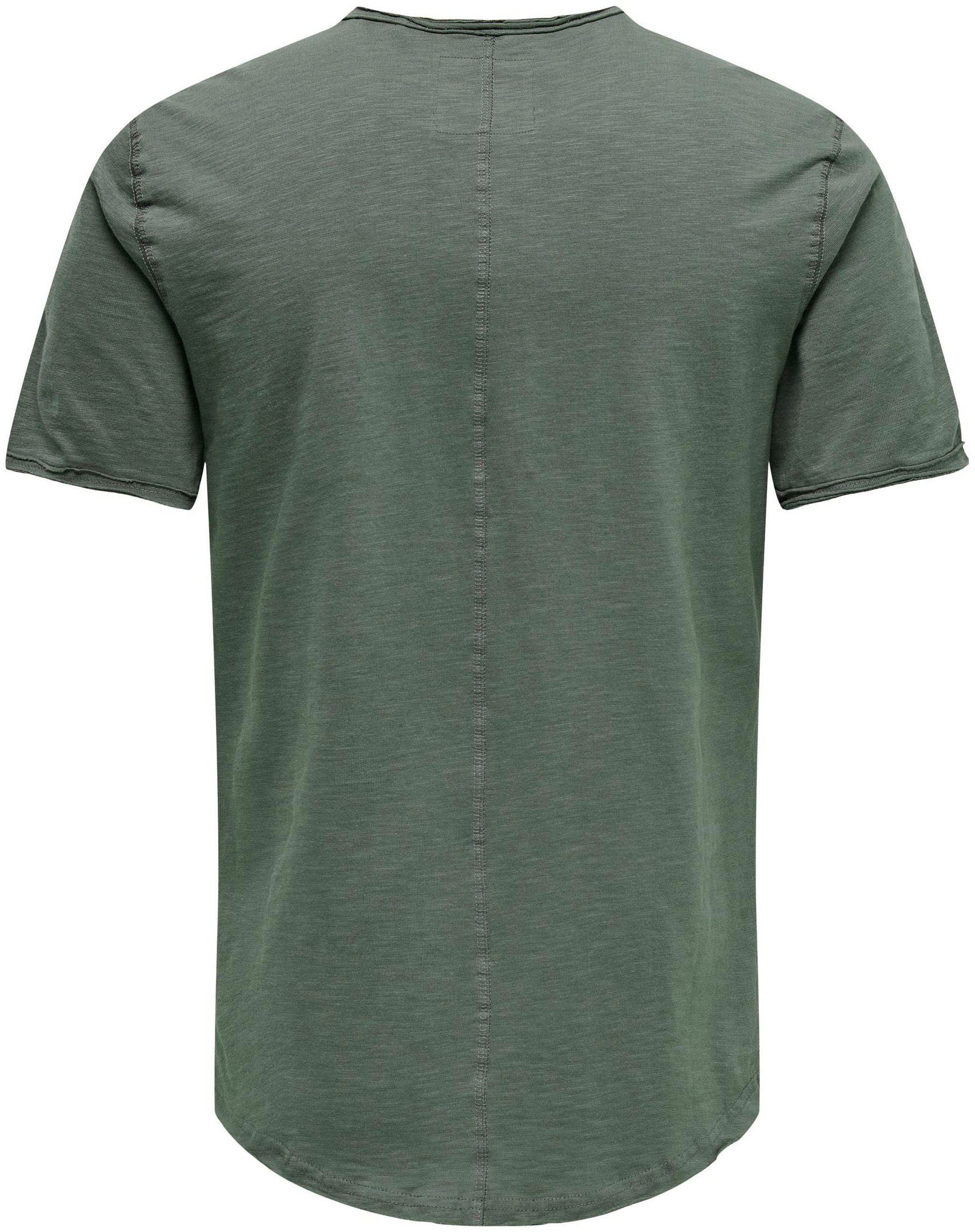 ONLY & SONS Rundhalsshirt ONSBENNE LONGY SS TEE NF 7822 NOOS Baumwolle, lang geschnitten