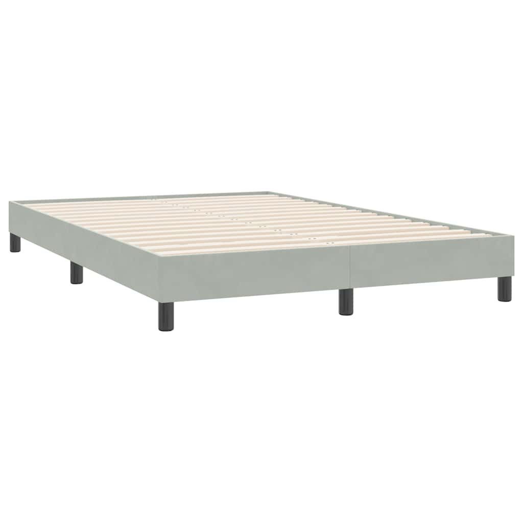 vidaXL Bett Boxspringbett ohne Matratze Hellgrau 140x220 cm Samt