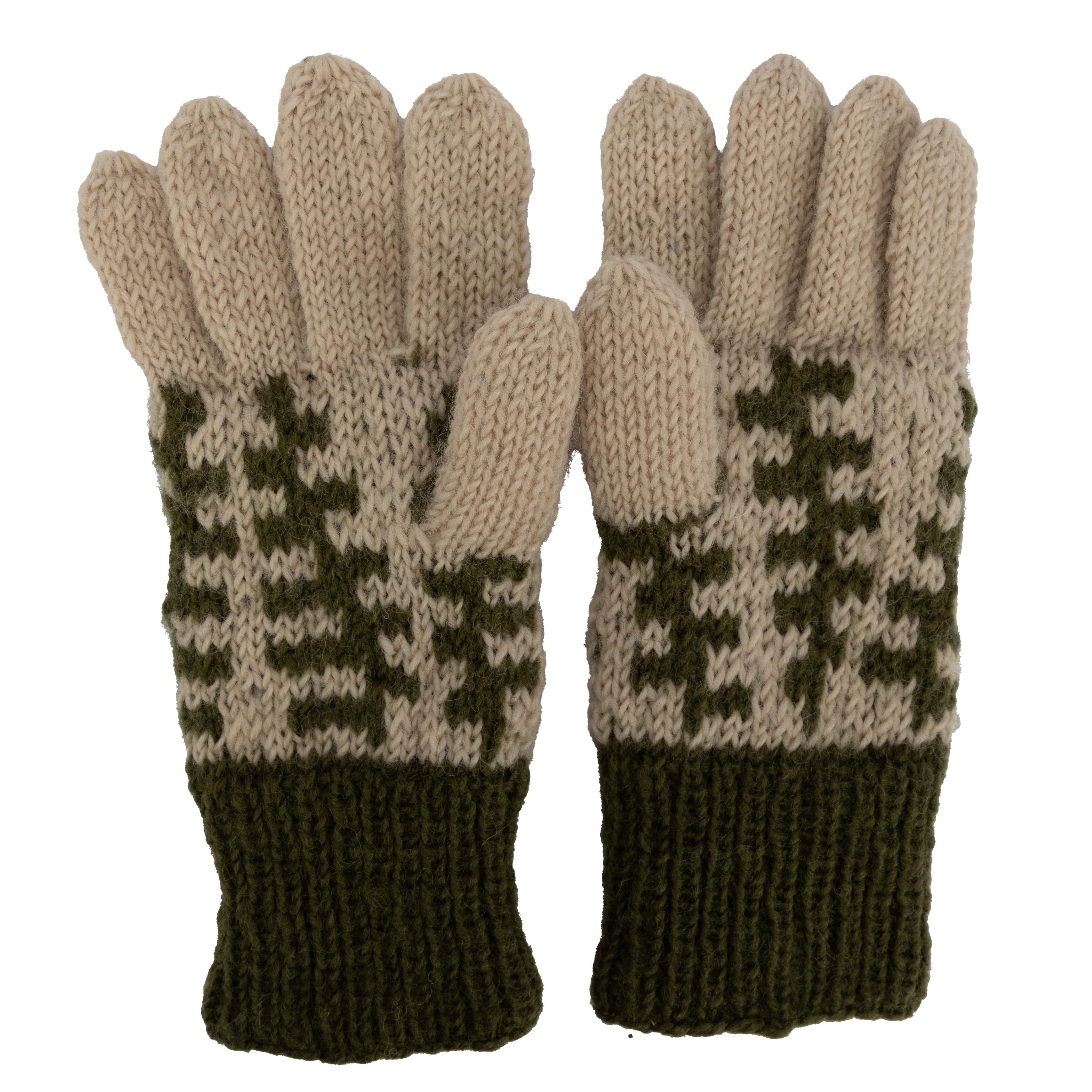 El Puente Fäustlinge Fingerhandschuhe "Leaves", Größe M, Handmade Fair Trade