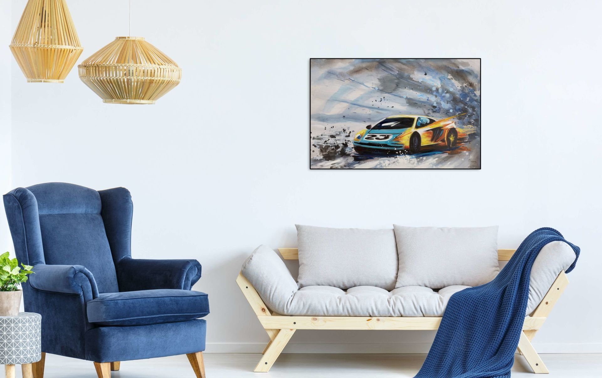 90x60 cm, Leinwandbild Tunnelblick HANDGEMALT 100% Wandbild KUNSTLOFT Gemälde Wohnzimmer