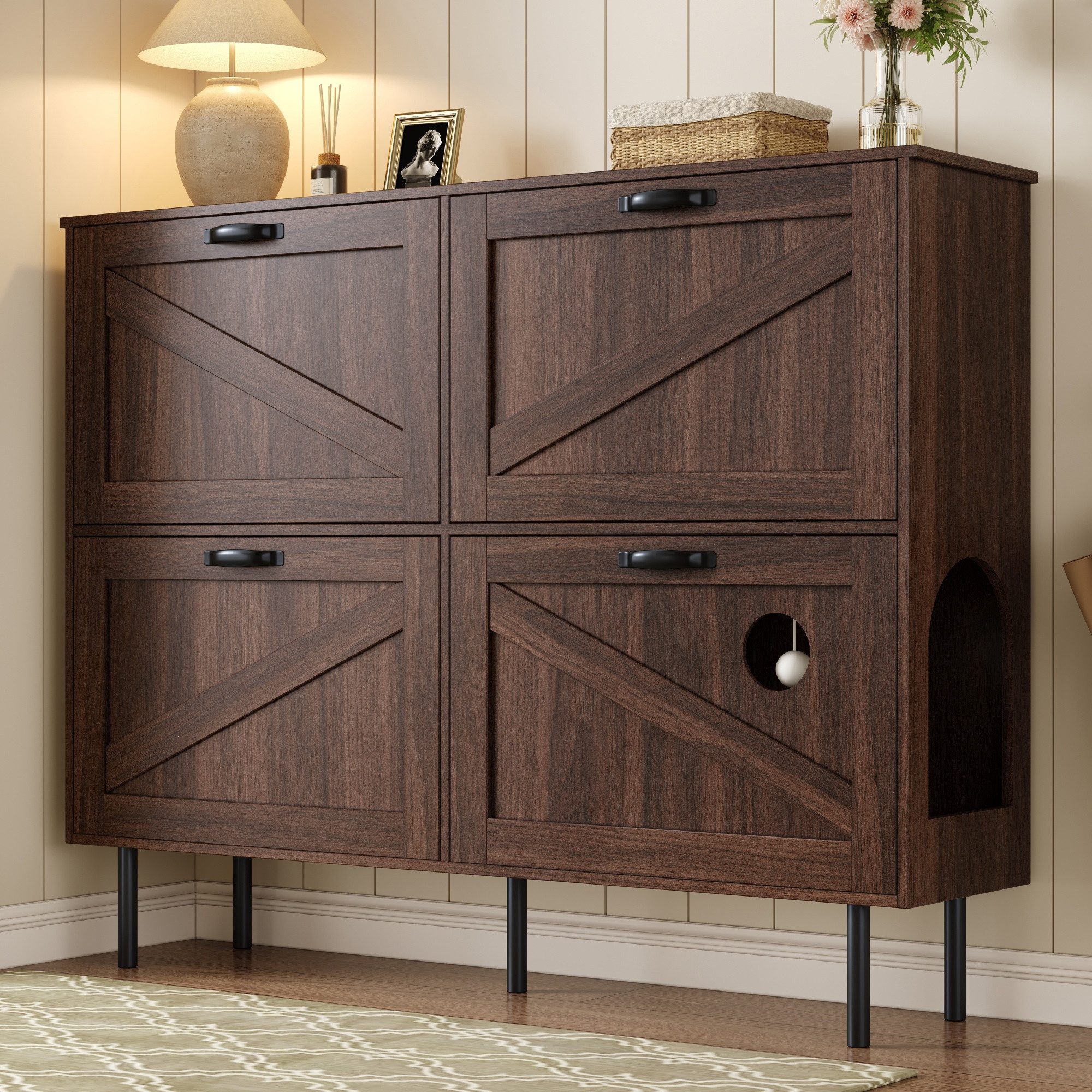 REDOM Schuhschrank mit integriertem Katzenspielzeug (Schuhkommode, 1-St., b günstig online kaufen