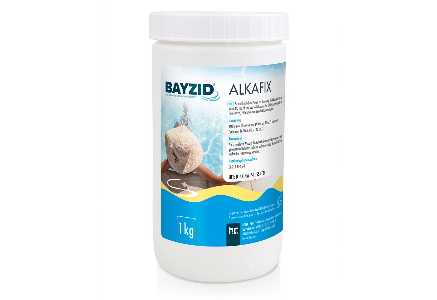 Höfer Chemie GmbH Poolpflege 1 kg BAYZID® Alkafix zur Anhebung der Alkalinität (TA), Stabilisiert Wasserwerte für optimale pH Wert Regulierung