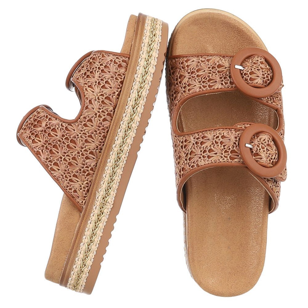 Ital-Design Stylische Damen-Sandalen mit Komfort und modischen Details Plat günstig online kaufen