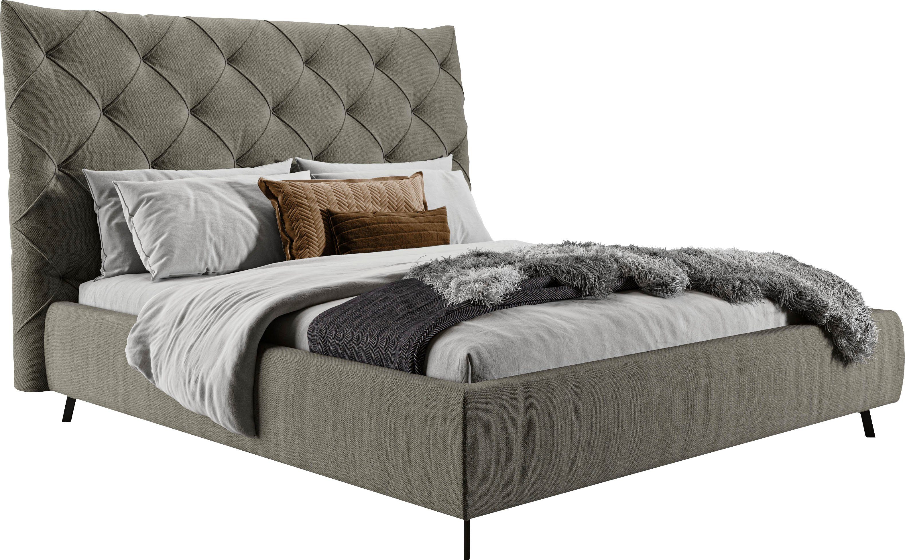 Home affaire Polsterbett Maxime, in 4 Breiten bis 200cm, auch in Leder, Kopfteilhöhe 143 cm, belastbar bis 280 kg, auch in Überlänge 220cm