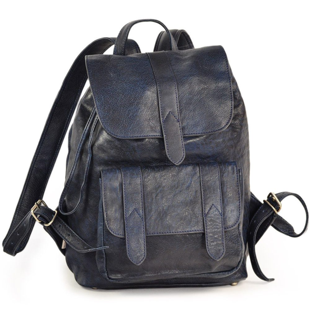 Jahn-Tasche Cityrucksack Lederrucksack / Cityrucksack Gr. M, Dunkelblau, Jahn-Tasche 519