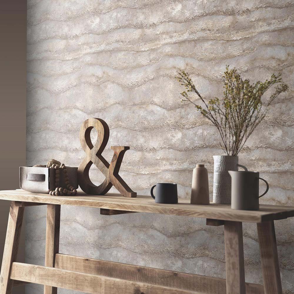 Erismann Vliestapete 3D-Effekt Wellen Muster Beton Optik Grau Braun 10299-32 Focus