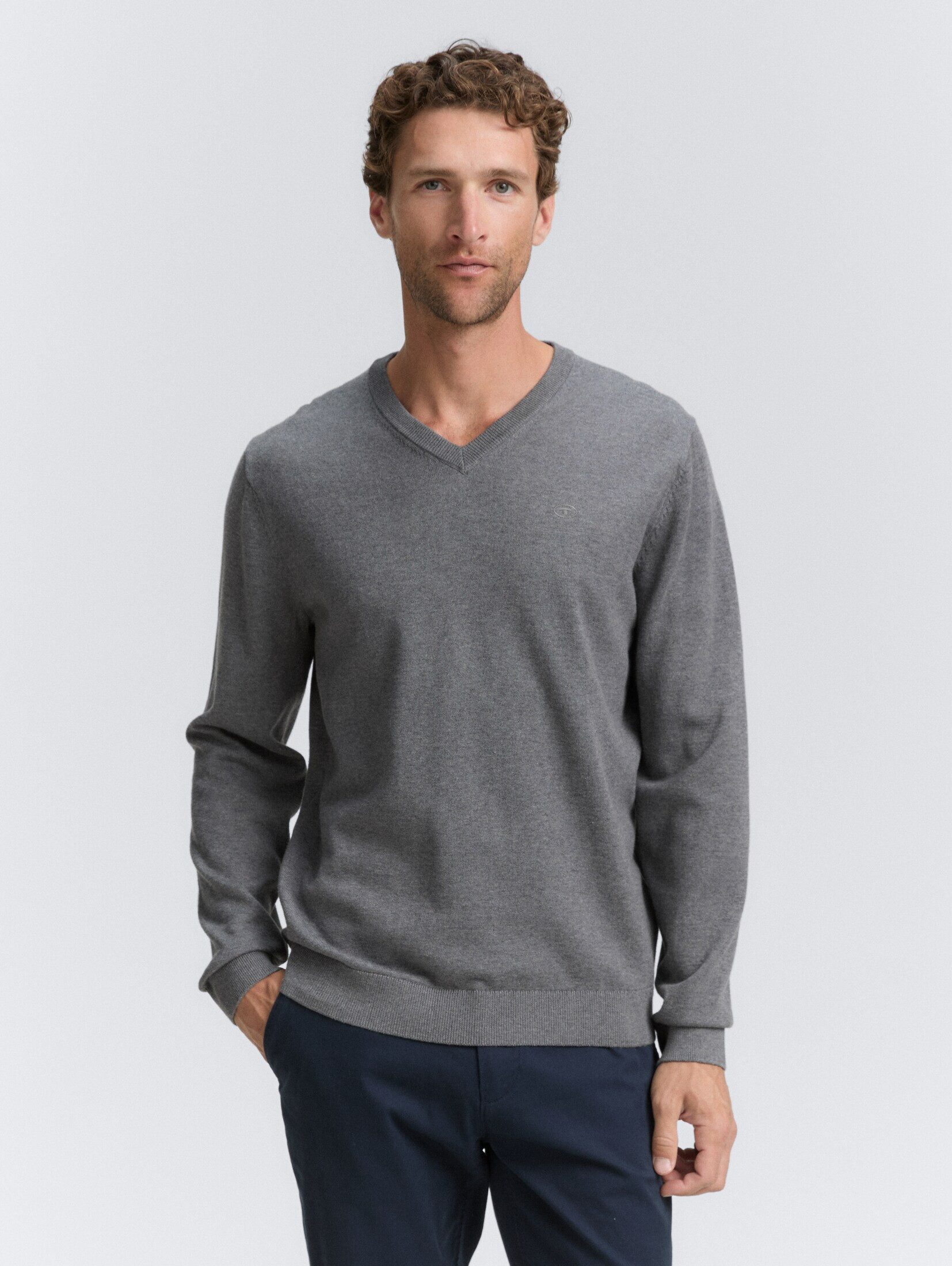TOM TAILOR Strickpullover Strickpullover mit V-Ausschnitt günstig online kaufen