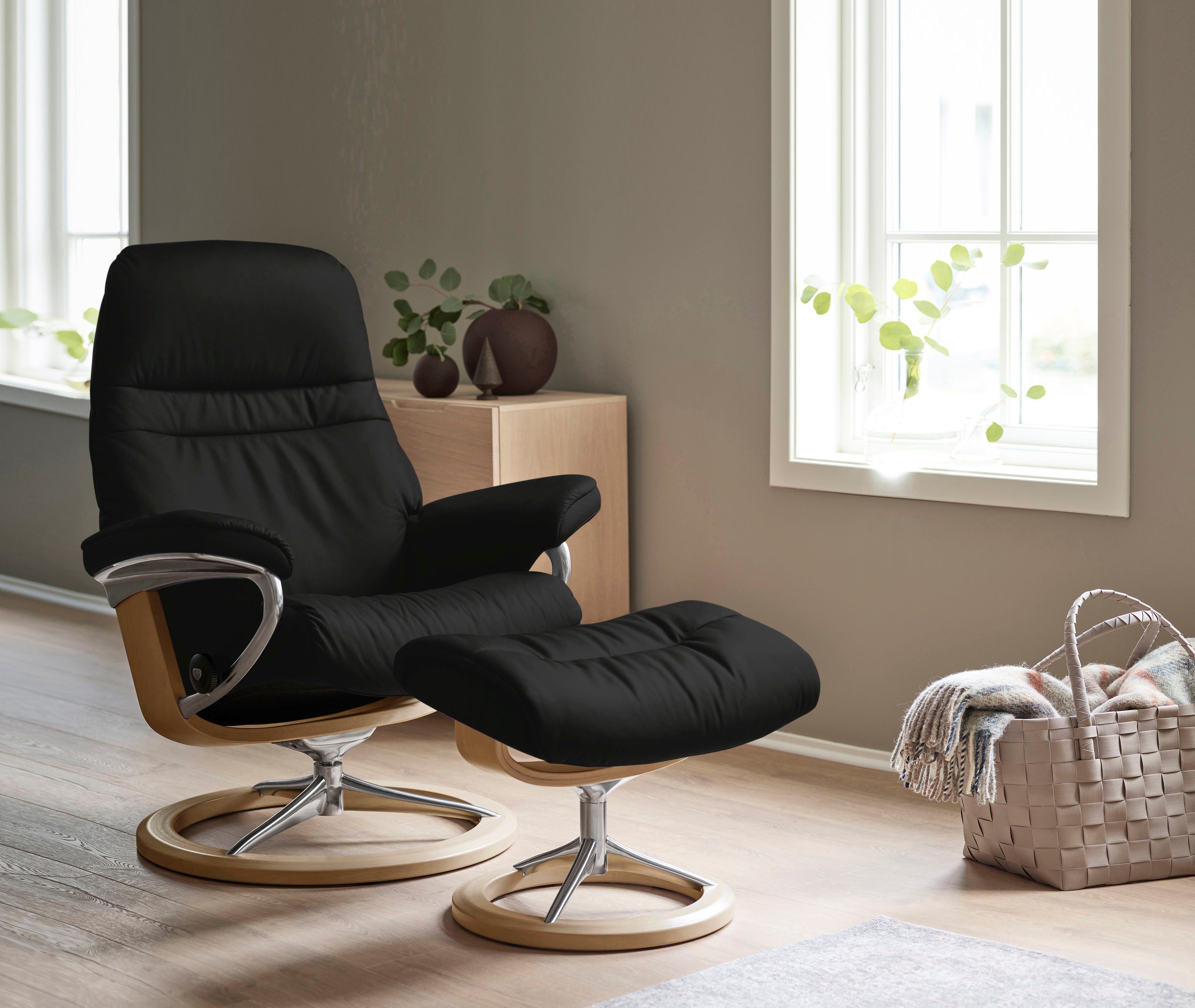 Stressless® Relaxsessel Sunrise, Gestell Größe Base, Signature S, mit Eiche