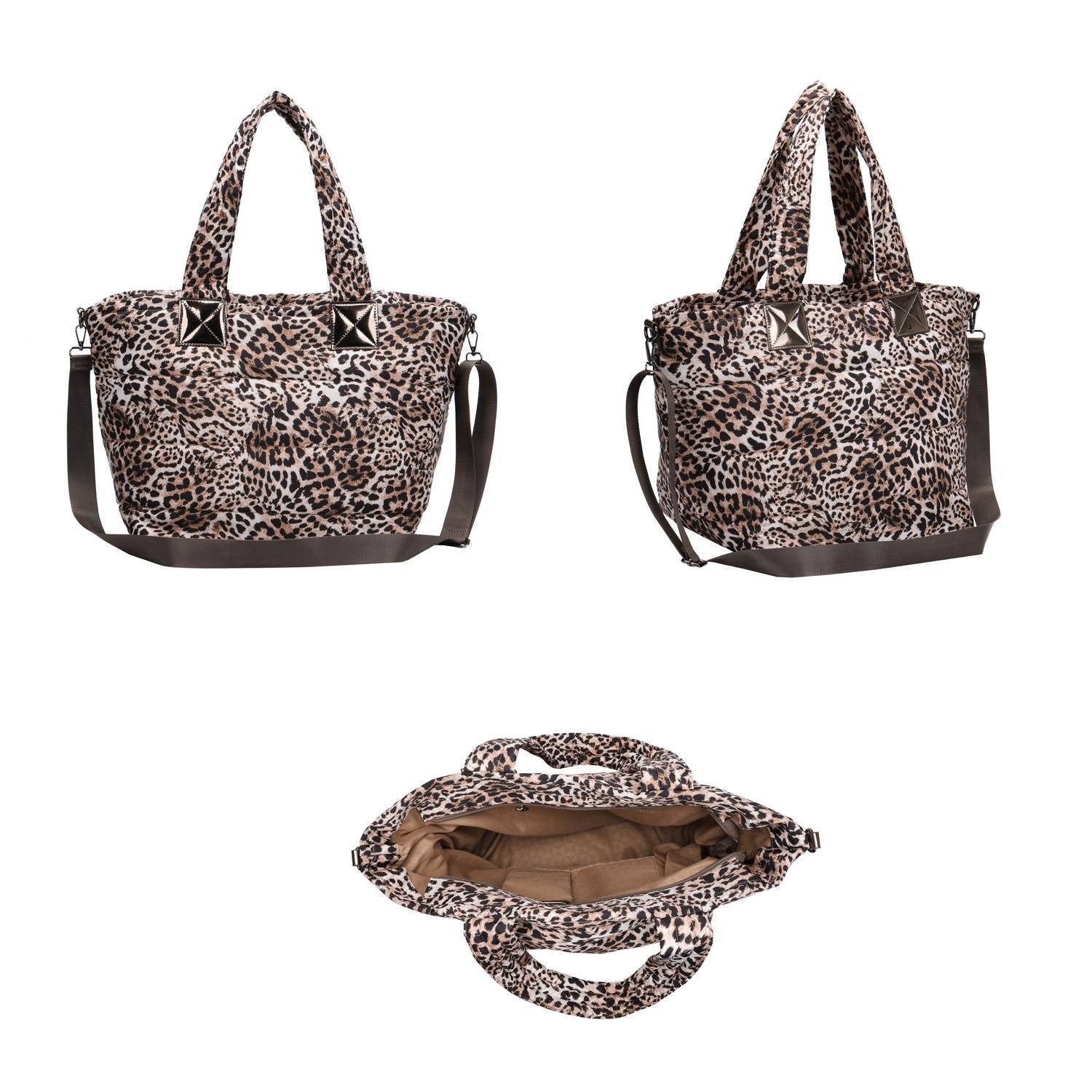 ITALYSHOP24 Schultertasche XL Damen Nylontasche Shopper Strandtasche glänze günstig online kaufen