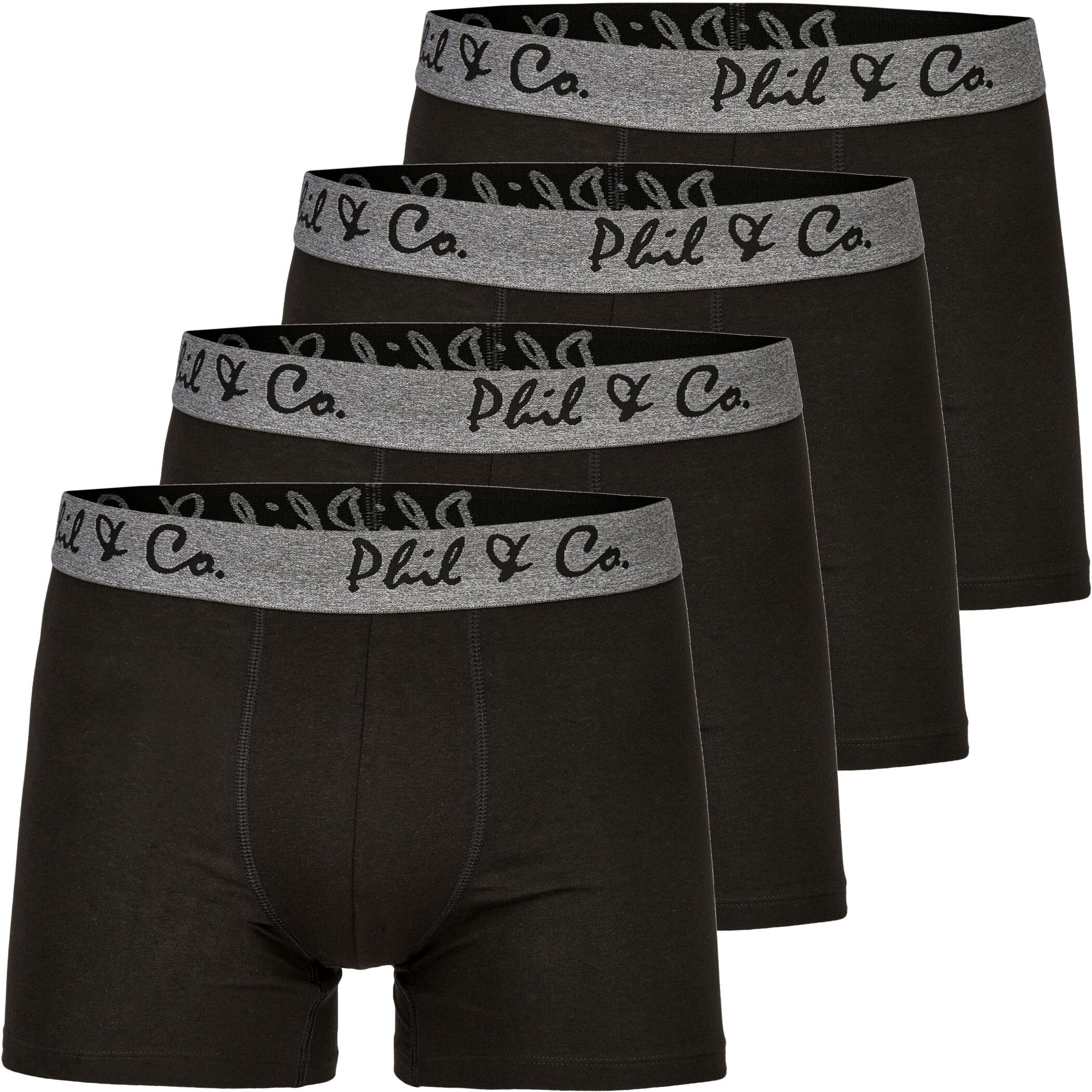 Phil & Co. Boxershorts 4er Pack Phil & Co Berlin Jersey Boxershorts Trunk Short Pant FARBWAHL (1-St) DESIGN 01