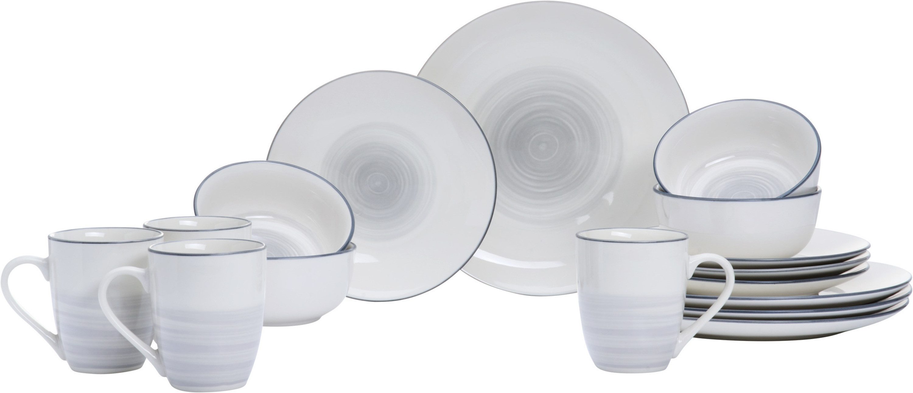Ritzenhoff & Breker Kombiservice Luna (16-tlg), 4 Personen, Porzellan, Aquarell-Stil