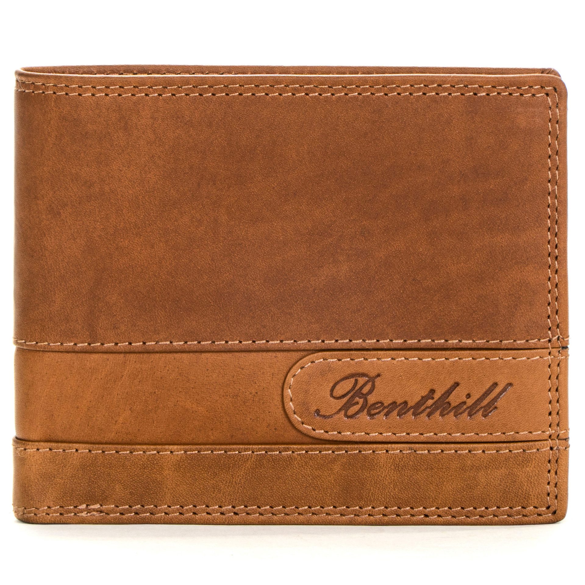 Benthill Geldbörse Herren Echt-Leder Geldbeutel RFID Großes Portemonnaie Männer Vintage, RFID-Schutz Kartenfächer Münzfach