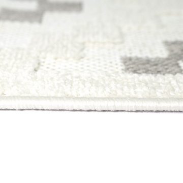 Outdoorteppich Sisal In- & Outdoor Teppich orientalisches 3d Muster Quadrate & Dreiecke creme, Teppich-Traum, rechteckig, Höhe: 10 mm