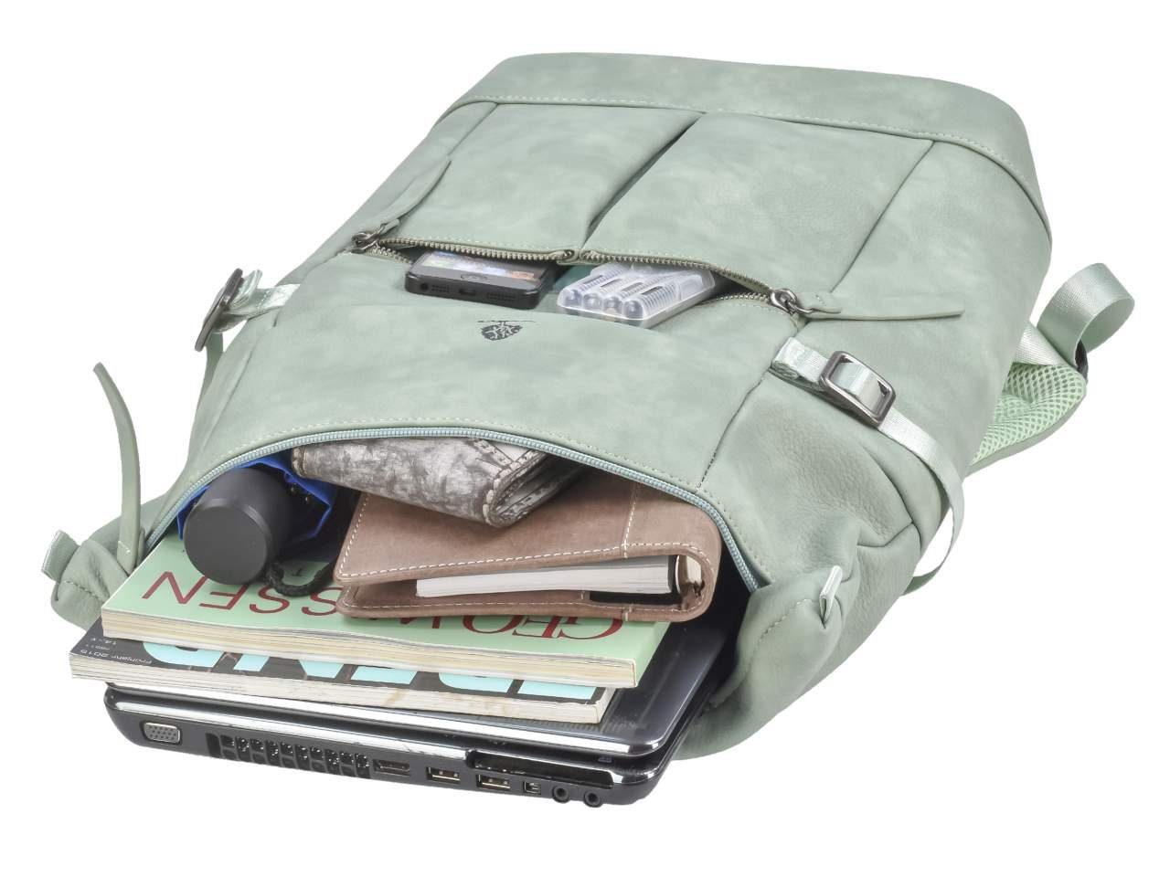 Dasch, FANNY Tagesrucksack, mint Greenburry Freizeitrucksack Damenrucksack Notebookfach, Daypack mit Mad'l 36x43cm