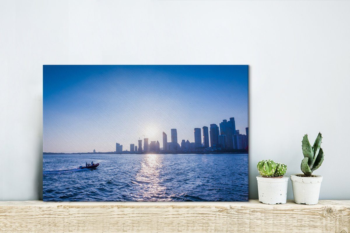 Wanddeko, OneMillionCanvasses® Aufhängefertig, Wandbild St), cm in See Leinwandbilder, Schnellboot auf Leinwandbild (1 Qingdao China, auf 30x20 Blick mit