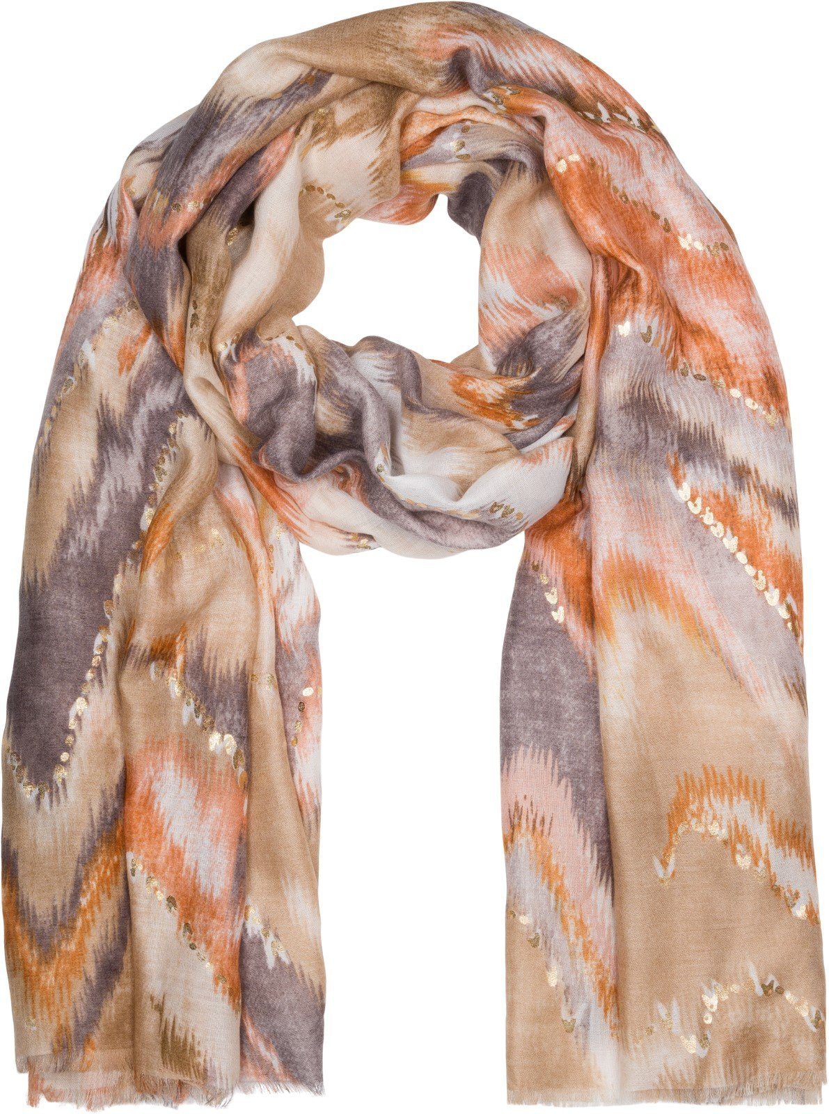 styleBREAKER Modeschal Schal Wasserfall Farbverlauf Metallic Details, (1-St günstig online kaufen