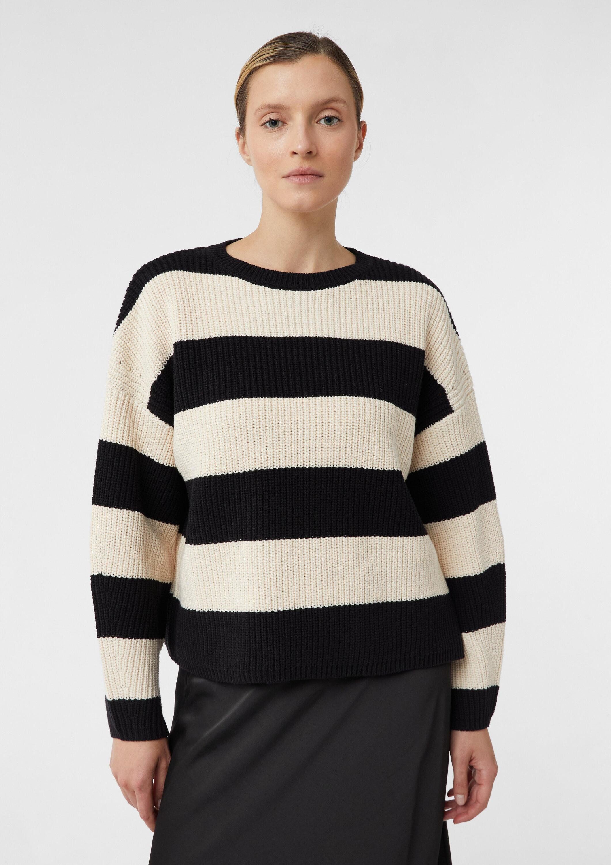 comma Longpullover Strickpullover Ringelpullover aus Grobstrick günstig online kaufen