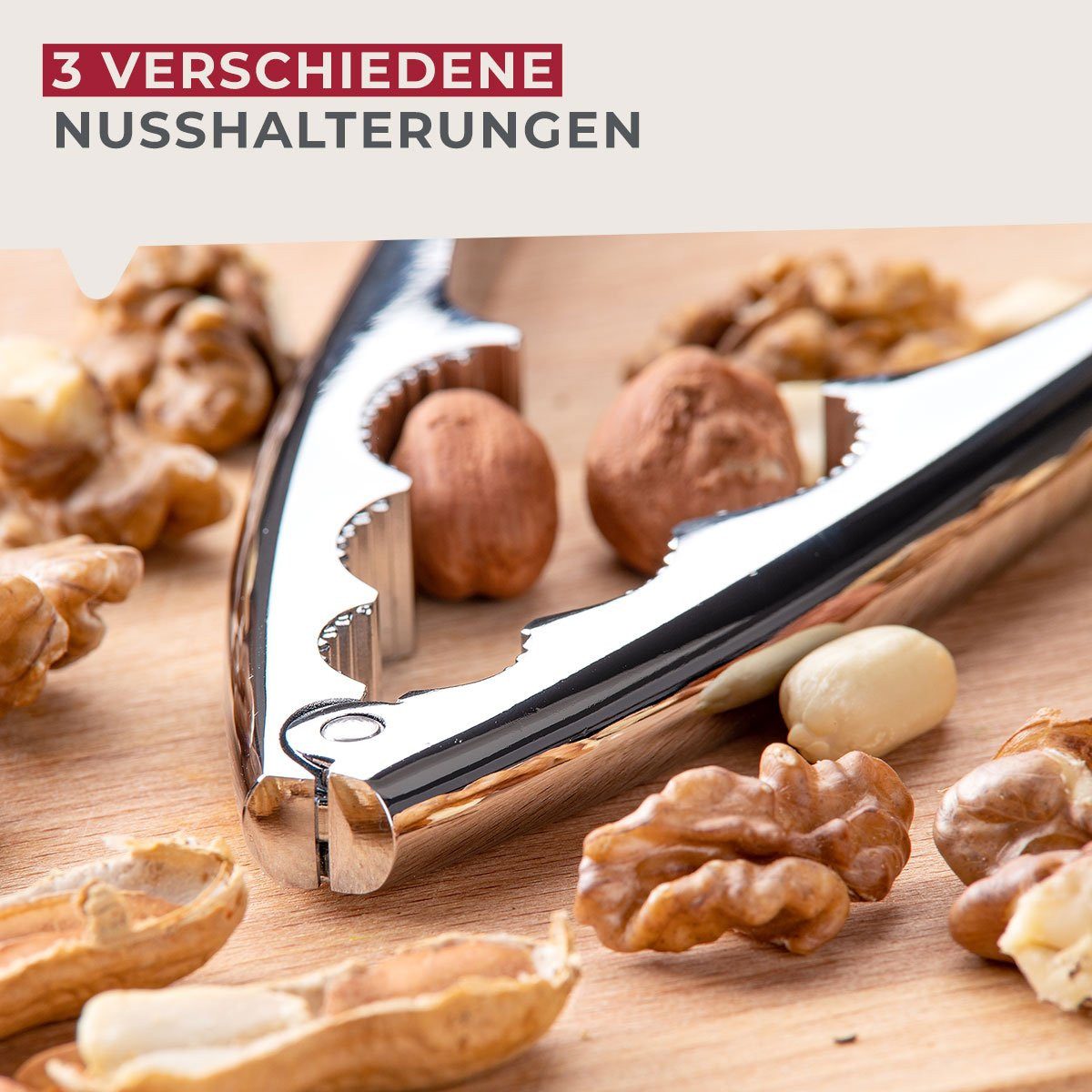 FACKELMANN Nussknacker aus verchromten Zink 17cm