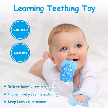 yhroo Greifspielzeug Baby-Beißhandschuhe mit Beißspielzeug, weiche Baby-Beißringe (1-tlg), Lindert wundes Zahnfleisch, 0–6 Monate Handschuh-Beißring-Spielzeug