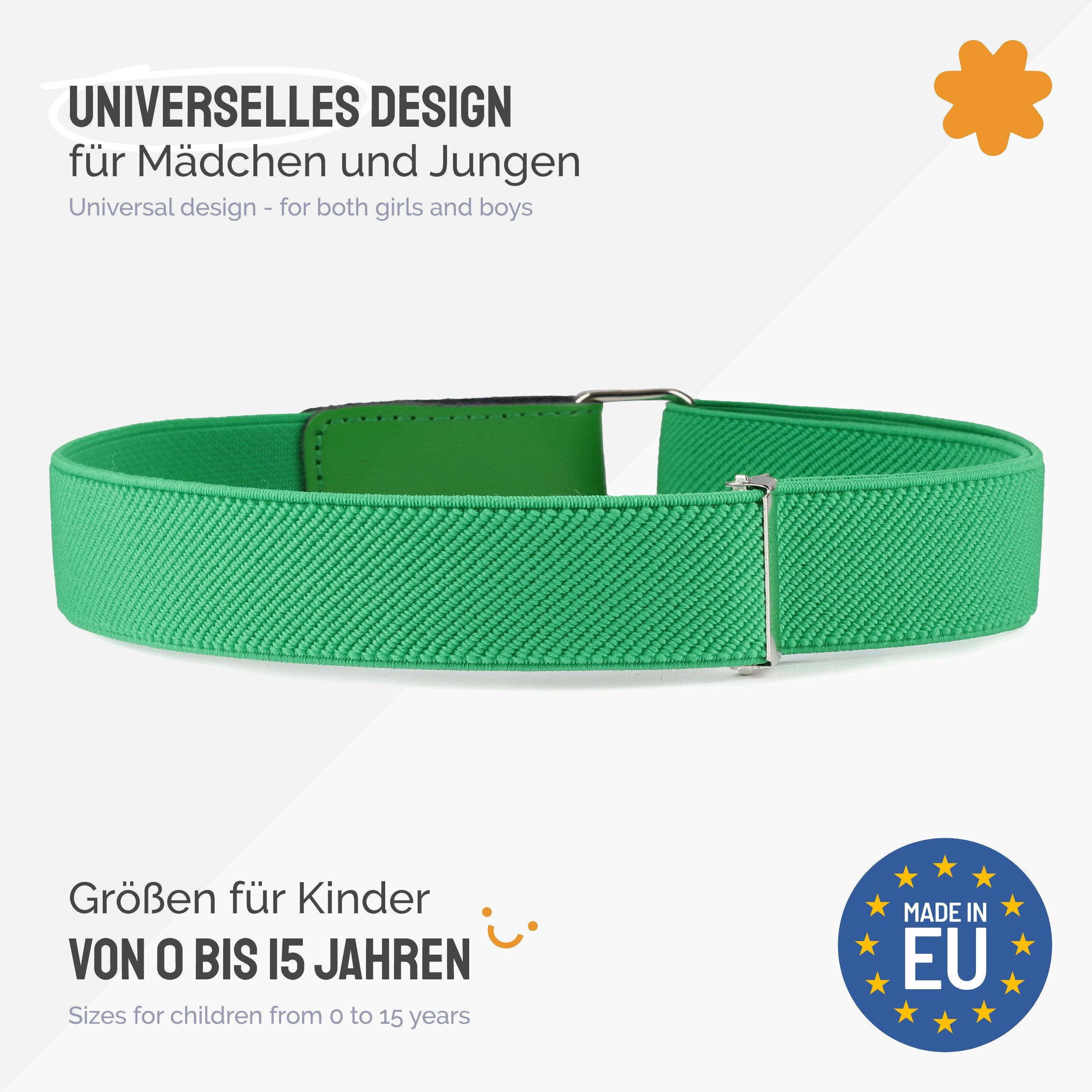Ladeheid Stoffgürtel Kinder Gürtel Elastik-Gürtel 1-12 Jahre 34-90 cm P15 (1-St) – Bild 3 von 5