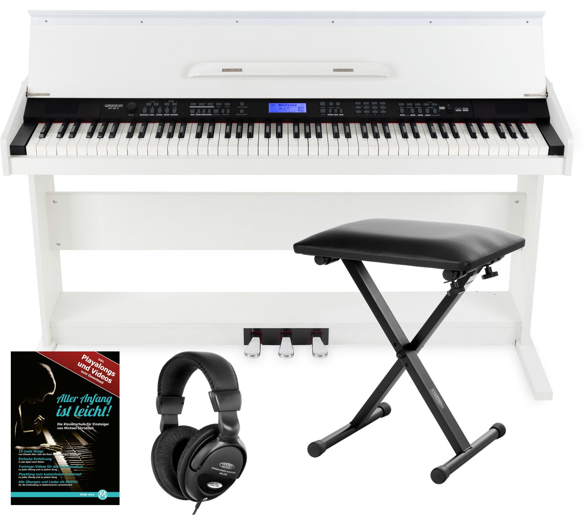 Digitalpiano DP-88 II E-Piano mit 88 anschlagsdynamische Tasten