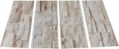 MySpotti Duscheinlage Klebefliese stepon Bruchsteinwand, B: 30 cm, L: 10 cm, Set, 4-tlg., antirutsch