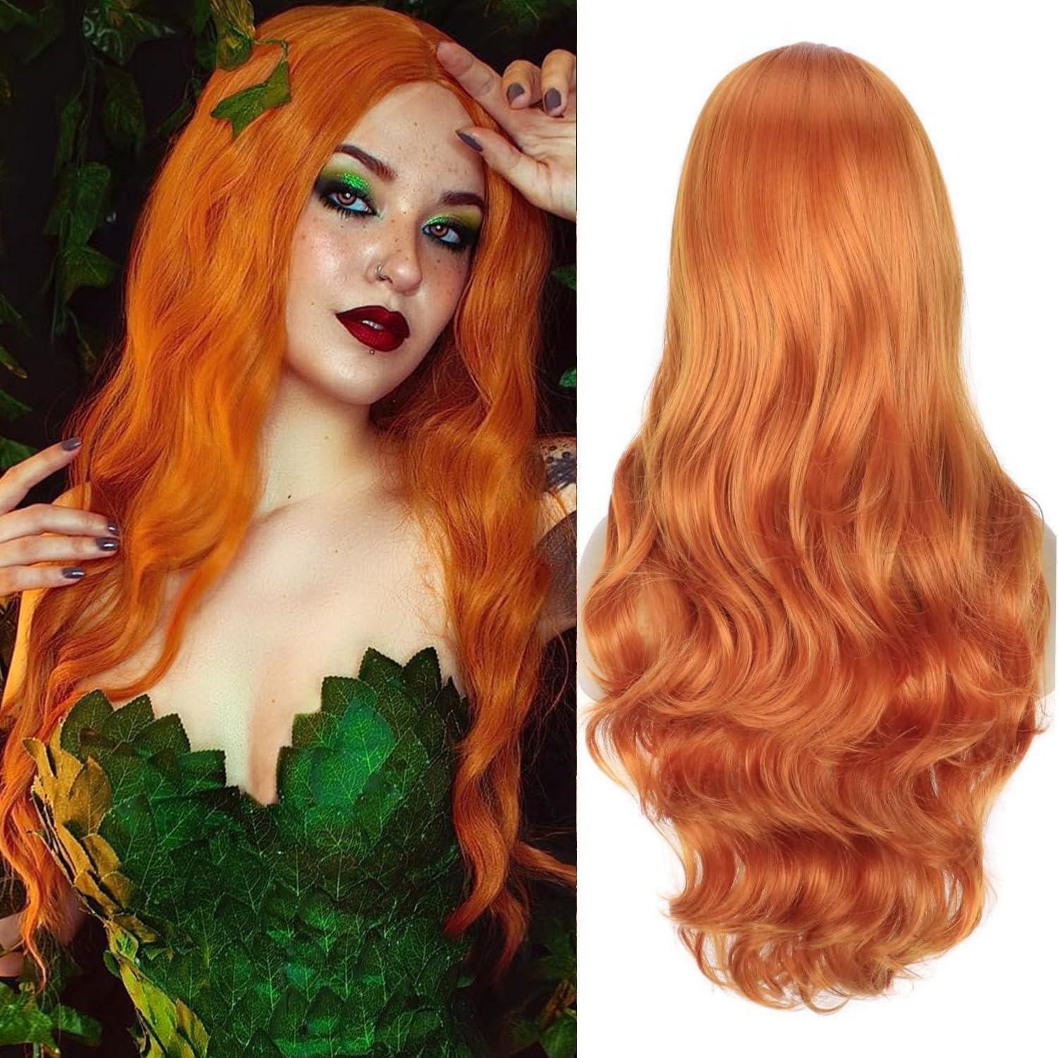 LuxusKollektion Kunsthaarperücke Perücke orange blond lang lockig synthetisch Cosplay Party Ingwer