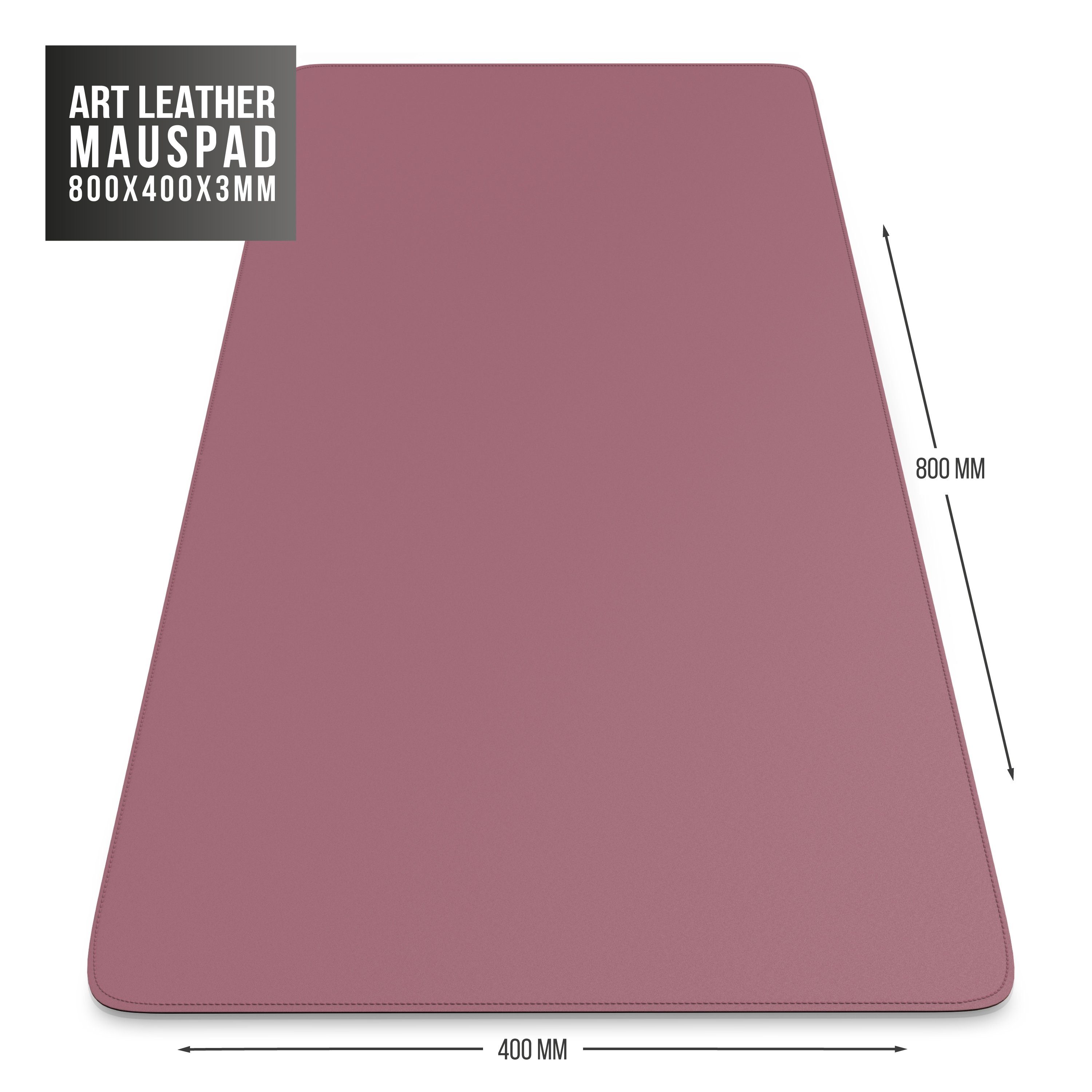 CSL Mauspad XXL Mousepad 800 x 400 x 3 mm, Tischunterlage, Elegante Leder Optik, rutschfest, abwaschbar, Geschwindigkeit & Präzision, pink