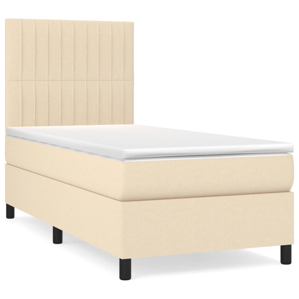 vidaXL Bett Boxspringbett mit Matratze Creme günstig online kaufen