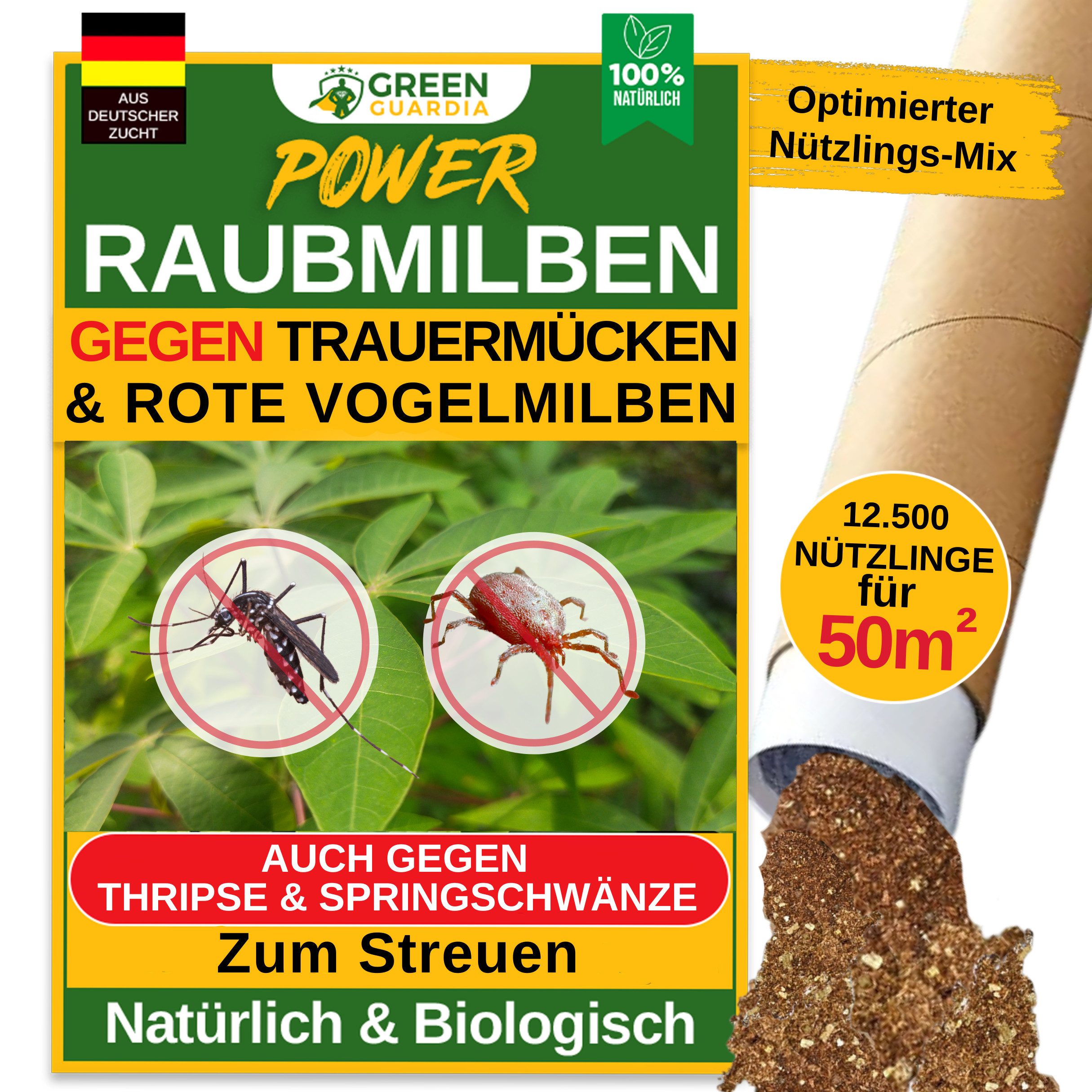Insektenvernichter Raubmilben gegen Trauermücken & Rote Spinnmilben - Streuware