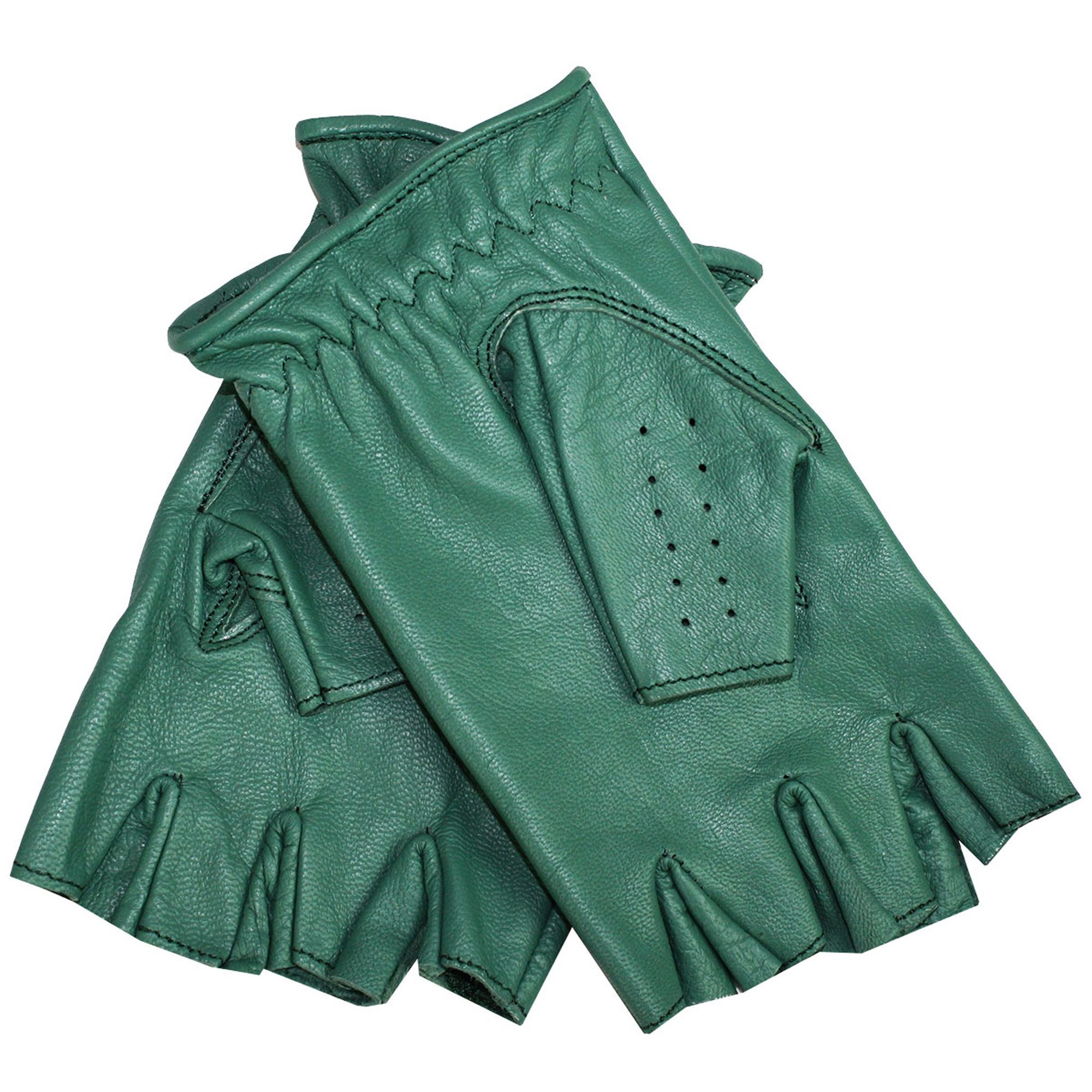 German Wear Lederhandschuhe Driving-GL3 Driving Halbfinger Fingerlose Autofahrer Lederhandschuhe echtleder
