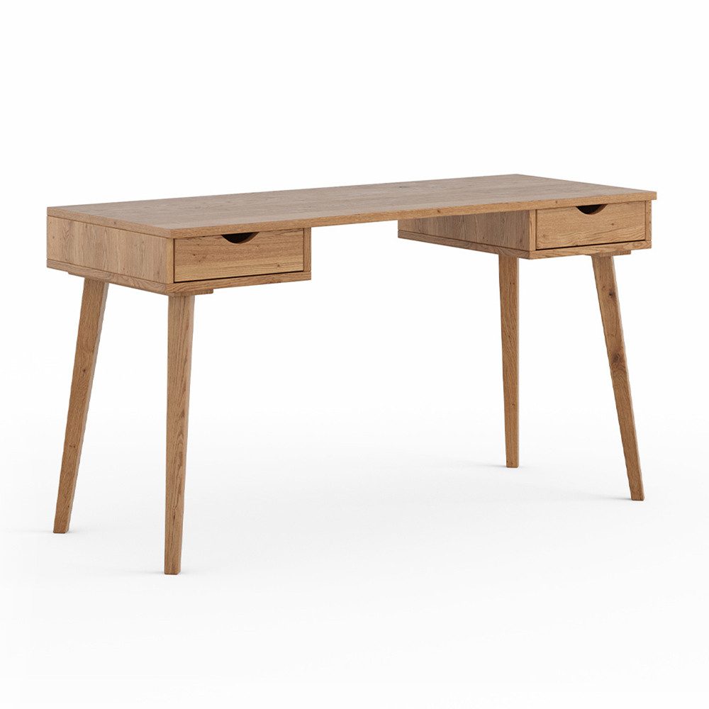 Lomadox Jugendzimmer-Set SIENA-163, (Sparset, 2-tlg., Schreibtisch Kommode), Büromöbel Set Laptoptisch Schubladenkommode Eiche massiv