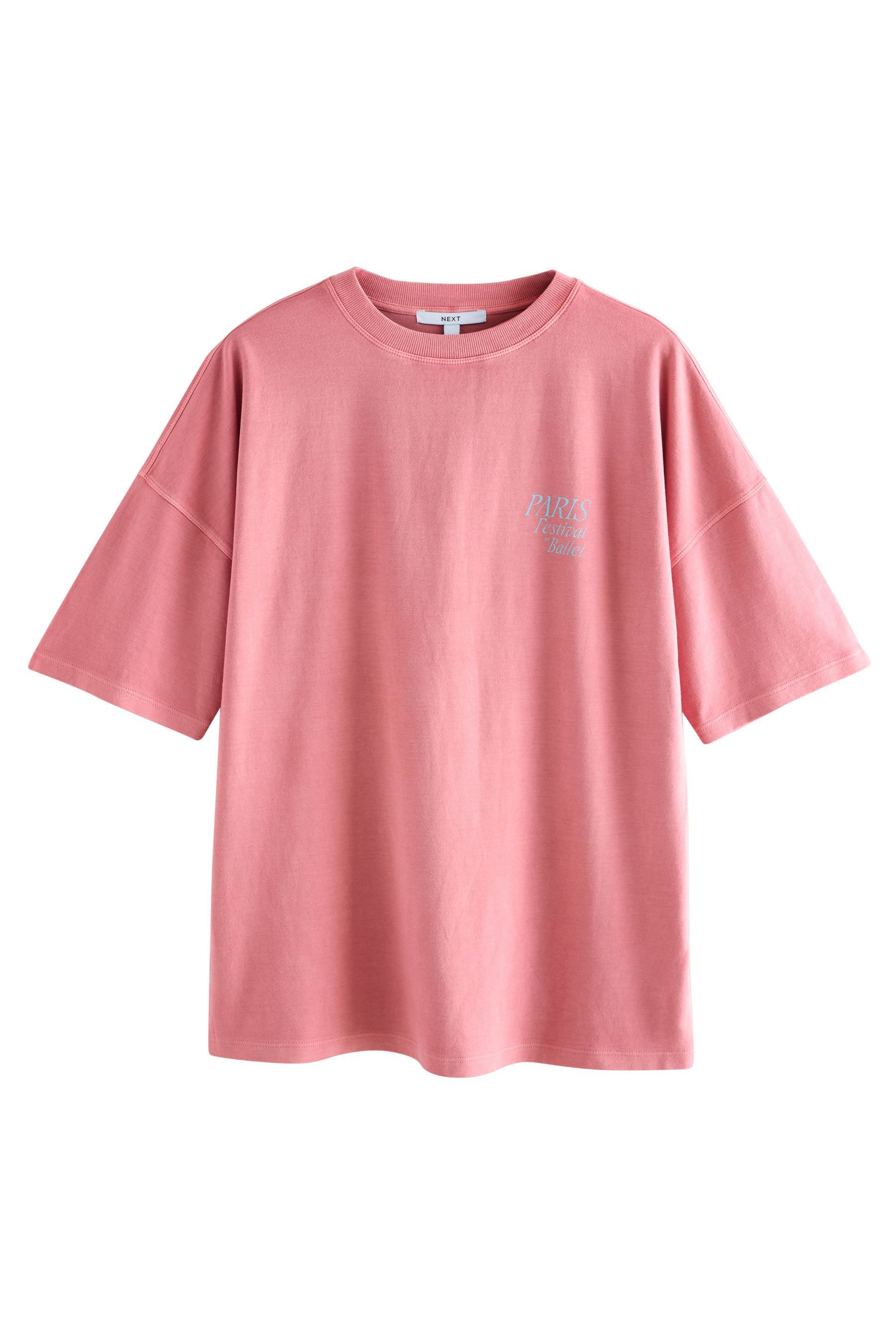 T-Shirt Bedrucktes Rundhals-T-Shirt mit Ballerina-Grafik