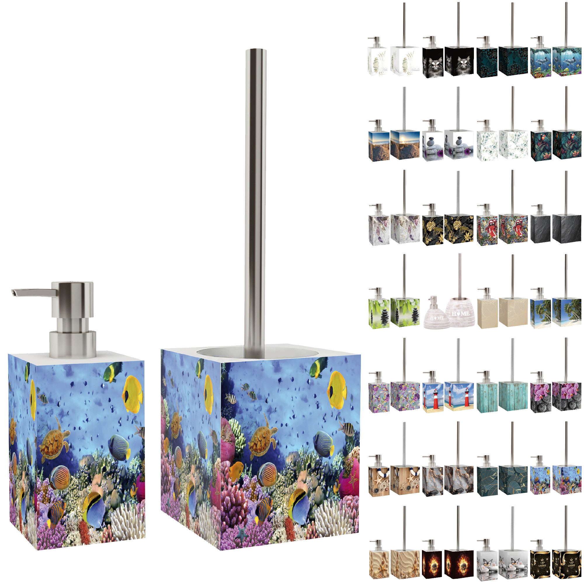 Sanilo Badaccessoire-Set mit Motiv, viele schöne Seifenspender und WC Bürst günstig online kaufen