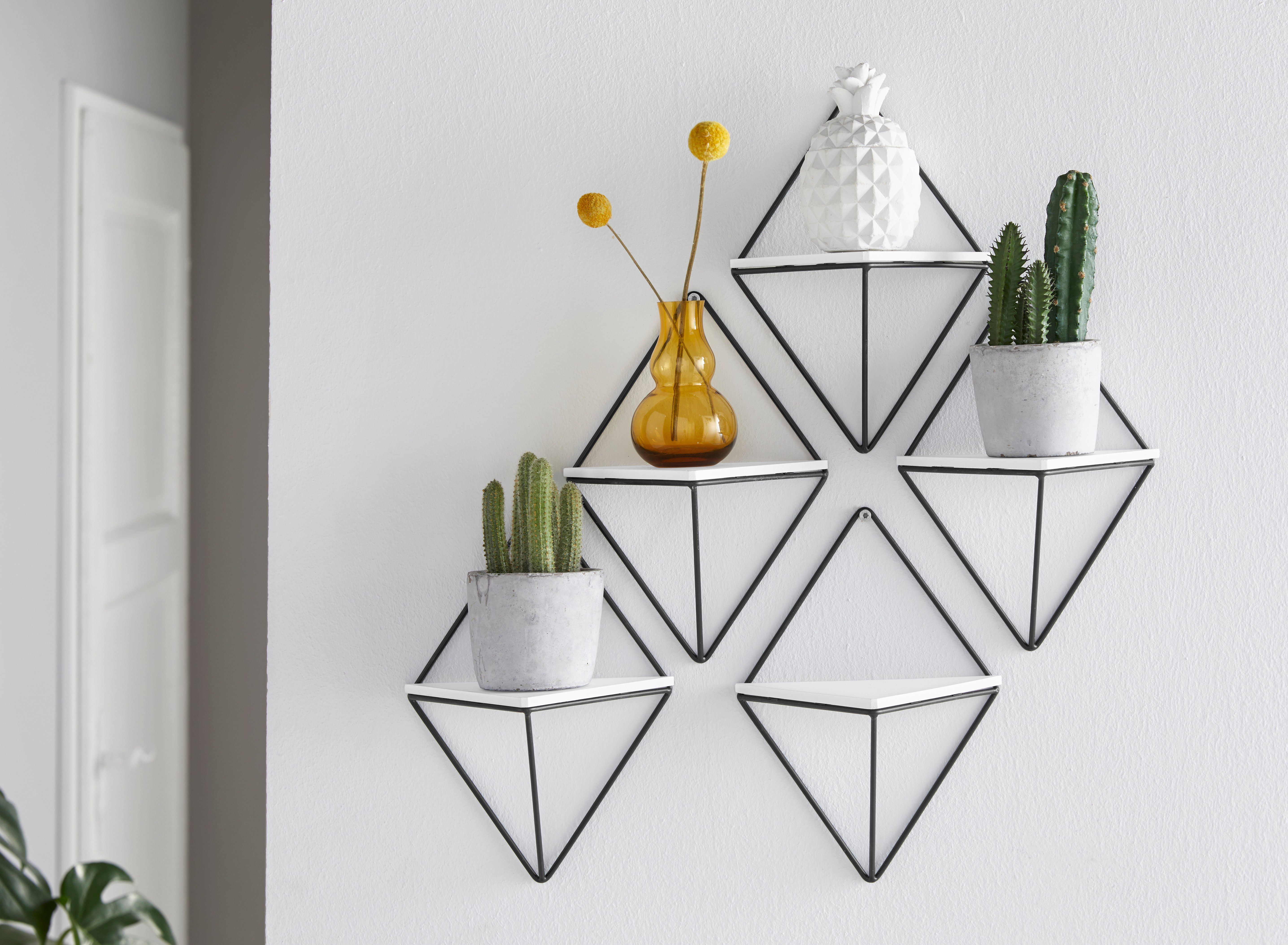 OTTO home Deko-Wandregal Rauten Rudel in modernen, dezenten Farbkombinationen, Set 5-tlg., Dekoregal, Wanddeko, aus Metall und MDF, 5tlg.Set