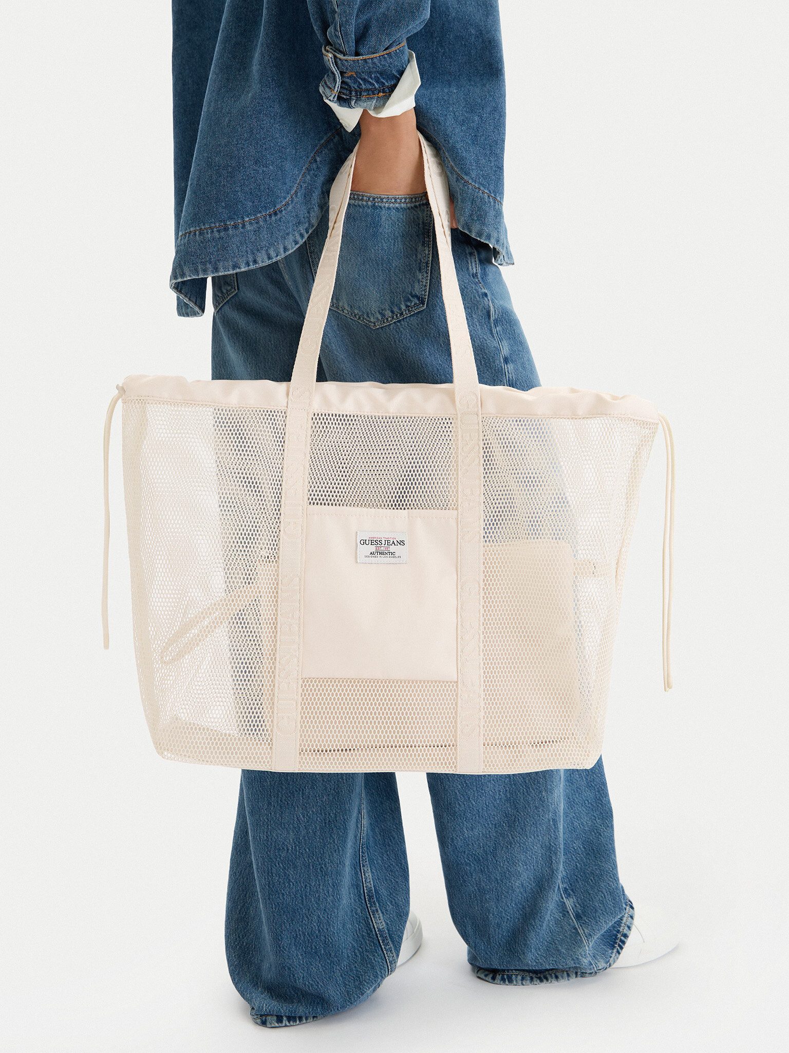 GUESS JEANS Handtasche Guess Jeans Damenhandtasche Écru GUESS JEANS-WBEO-GUESS-M-003-09 Beige