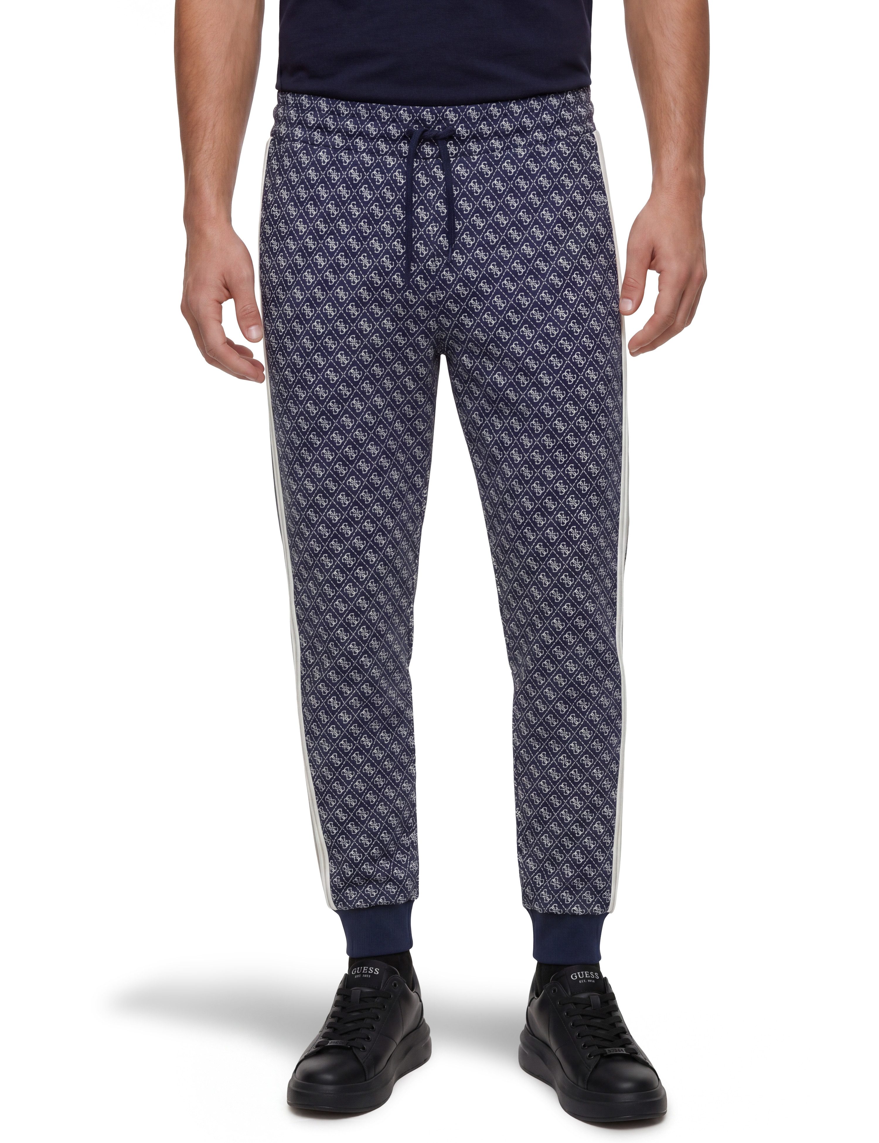 Guess Jogginghose PARIMO 4G CUFFED elastischer Bund, Regular Fit, Saumbündchen, Streifendetails