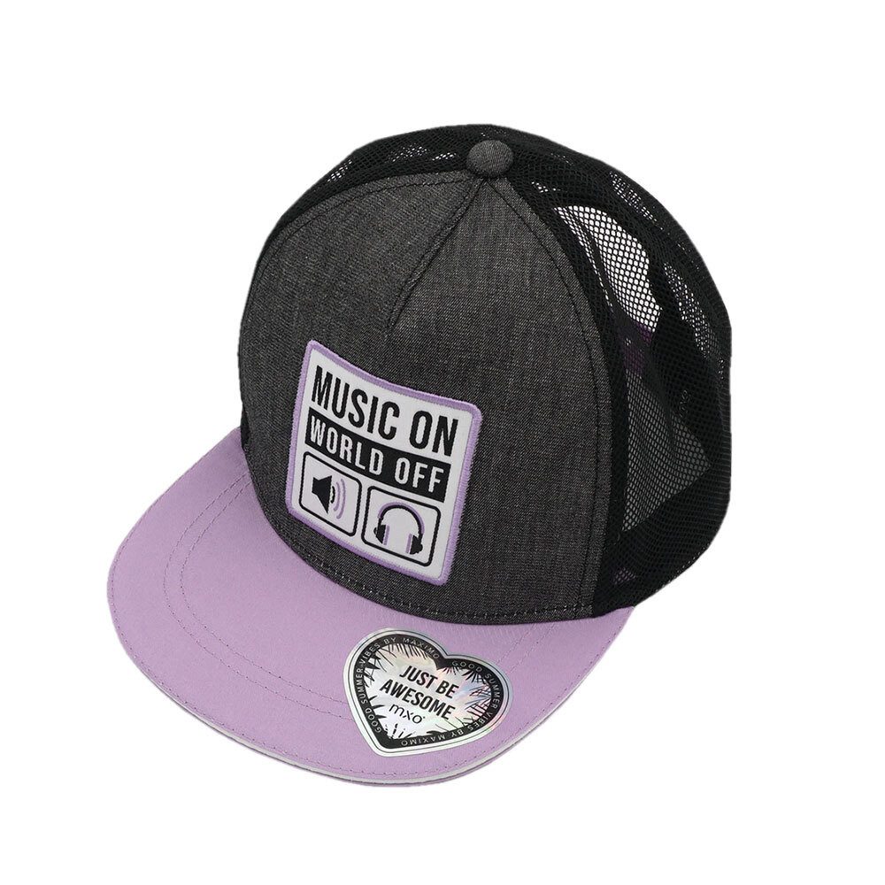 MAXIMO Flat Cap KIDS GIRL-Cap, "music on" Netz hinten, snap back Verschluß (1-St)