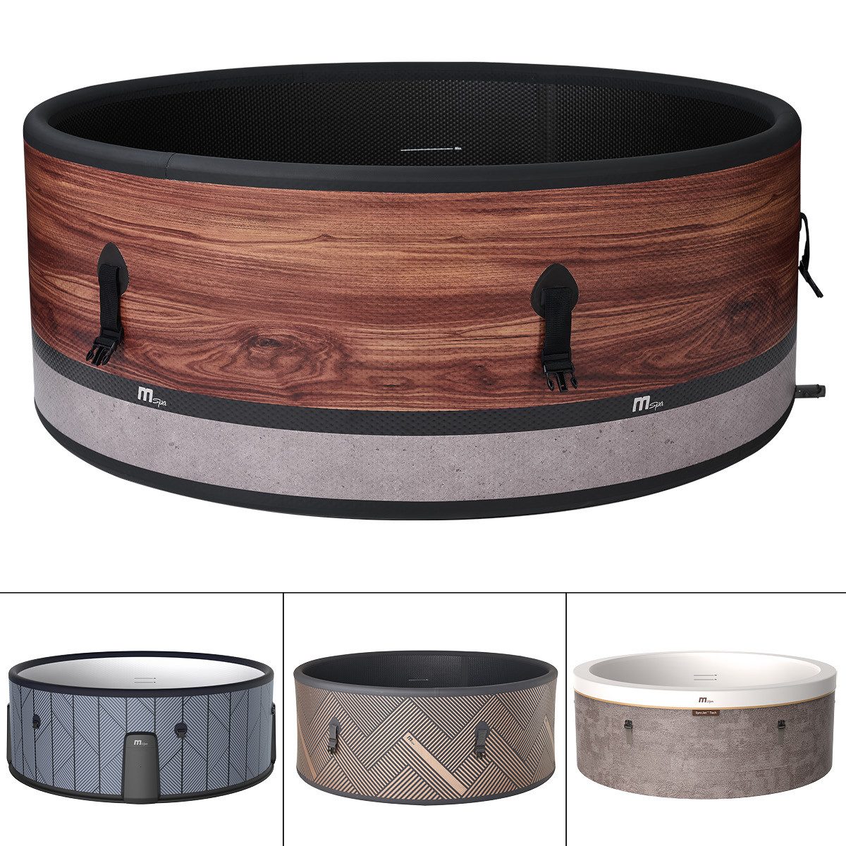 BRAST Whirlpool MSpa Verto-Serie, 5 Modelle, In- Outdoor Pool, Winterfest, (aufblasbar MSpa Duet Eco für 6 Personen, Ø173x65cm, 138 Massagedüsen in 3 Intensitäten), einfache Steuerung per App